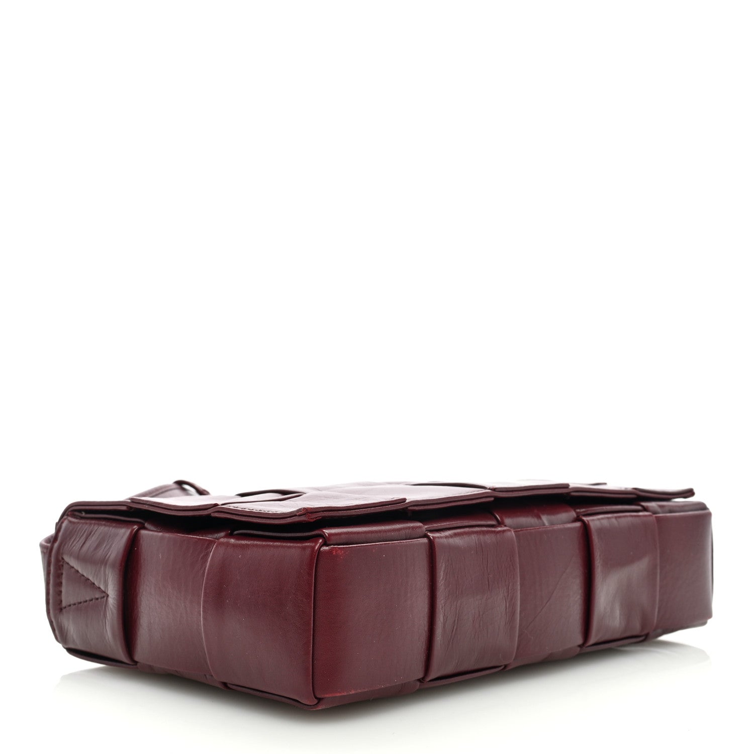 Bottega Veneta Paper Calfskin Maxi Intreccio Cassette Crossbody Bag Barolo 4 of 8