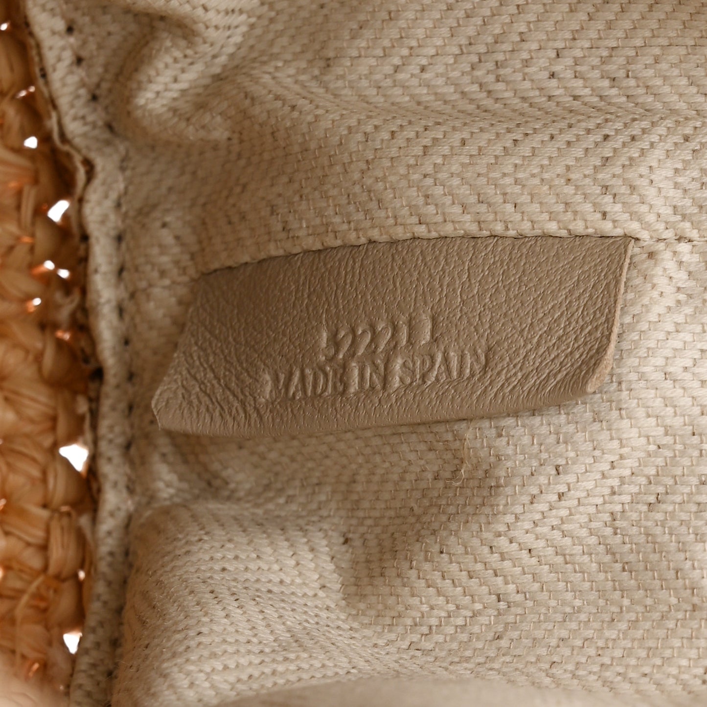 Calfskin Raffia Bucket Bag Natural Tan