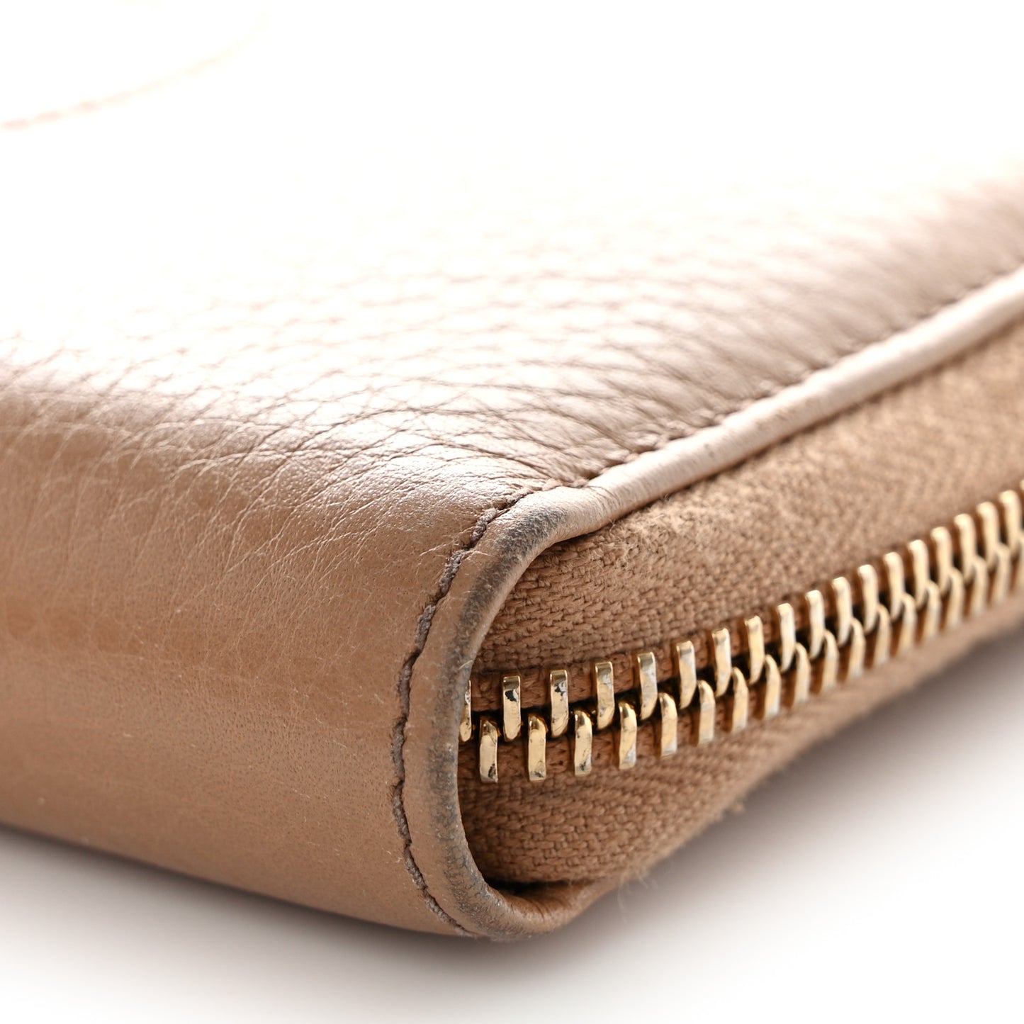 Pebbled Calfskin Soho Zip Around Wallet Camelia
