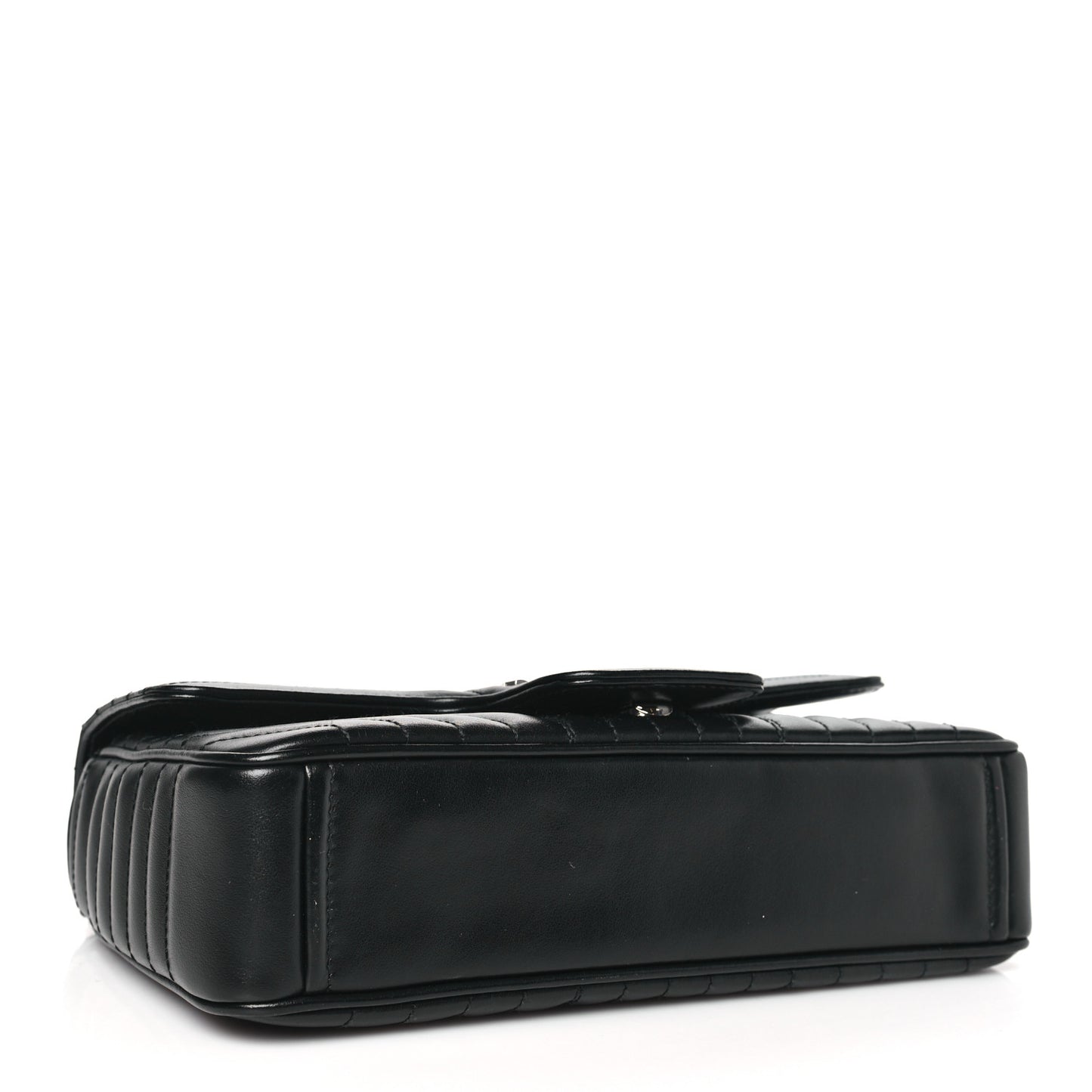 Soft Calfskin Impunture Diagramme Medium Chain Flap Shoulder Bag Black