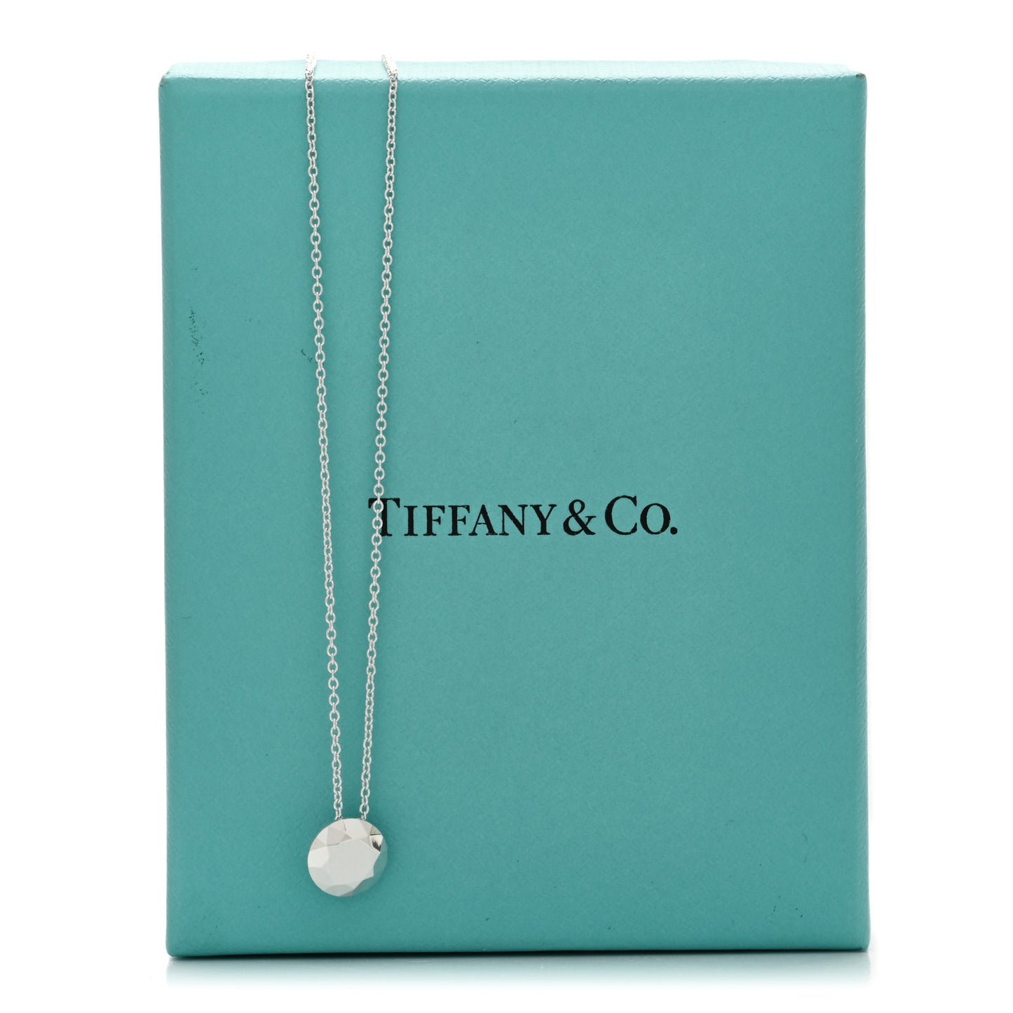 Sterling Silver Elsa Peretti Two Carat Faceted Pendant Necklace