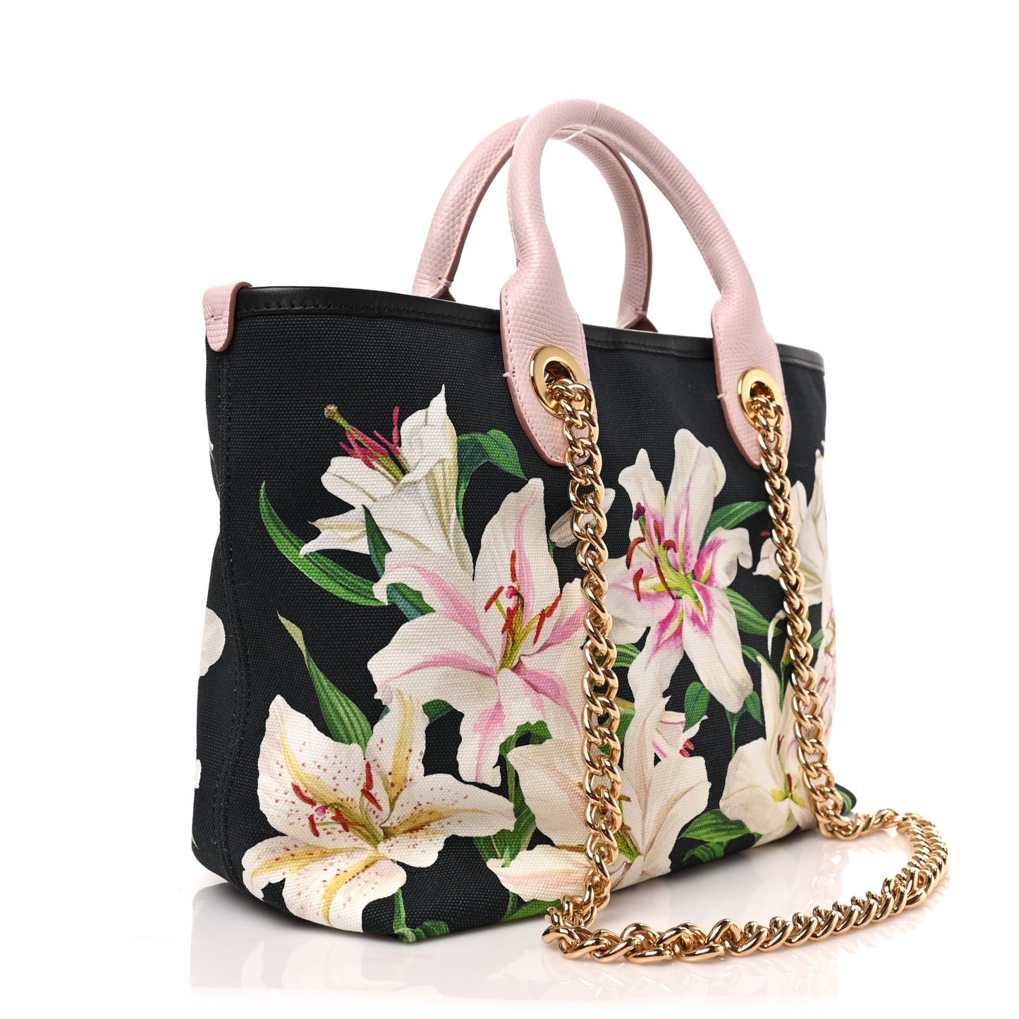 Canvas Lily Printed Iguana Capri Tote Black Multicolor