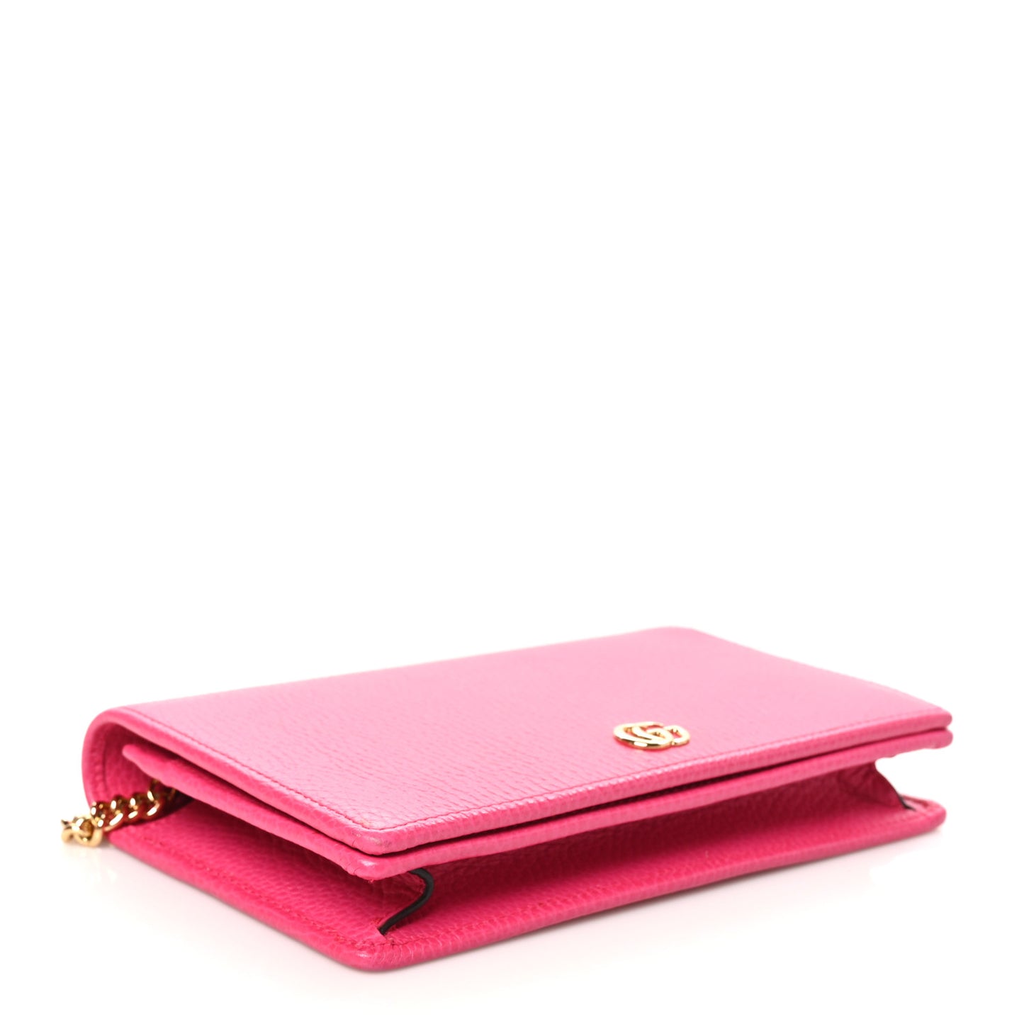 Dollar Calfskin Mini GG Marmont Chain Wallet Box Pink