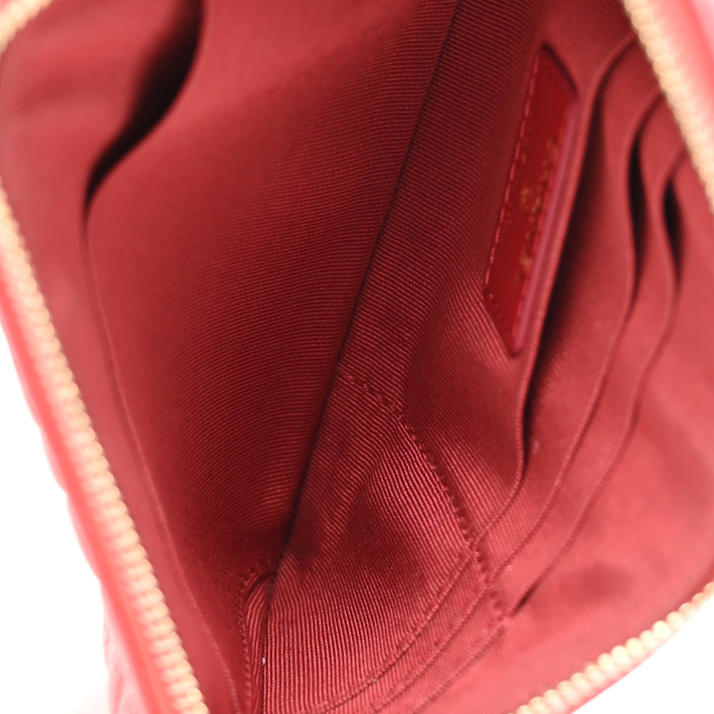Caviar Camellia Embossed Cosmetic Pouch Red