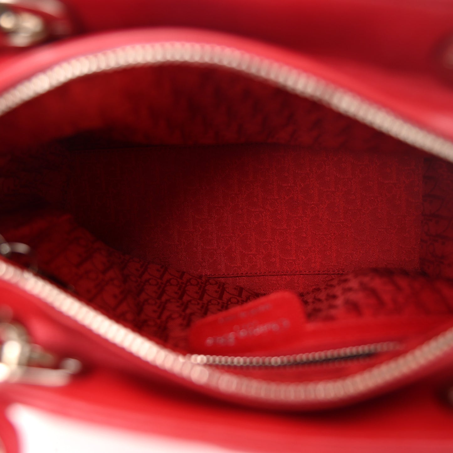 Lambskin Cannage Medium Lady Dior Red