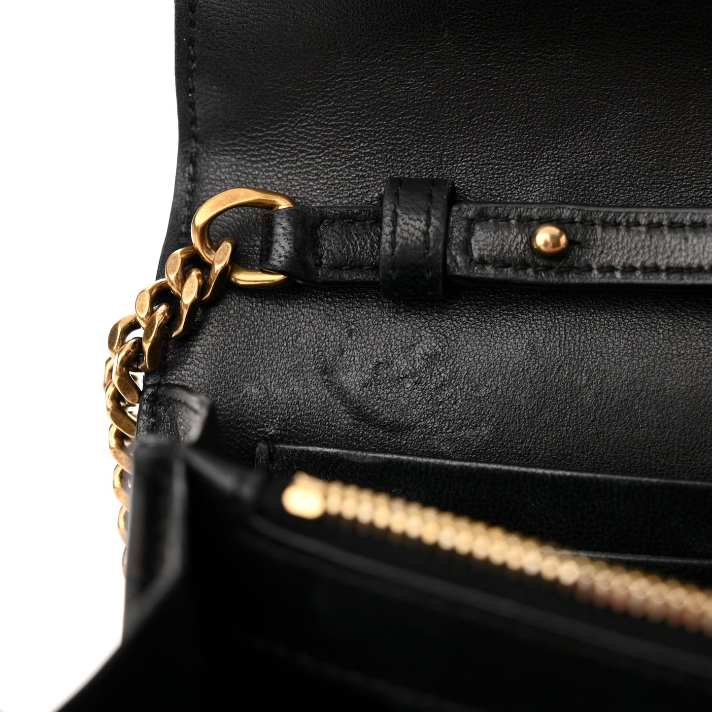 Lambskin Carre Quilted Cassandre Chain Wallet Black