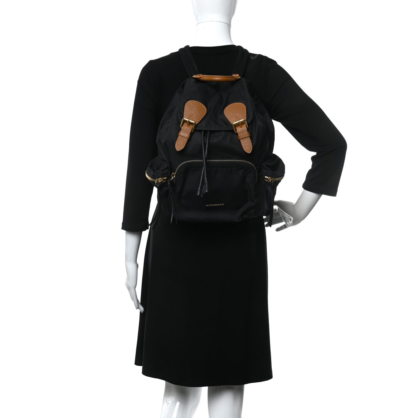 Nylon Medium Rucksack Backpack Black