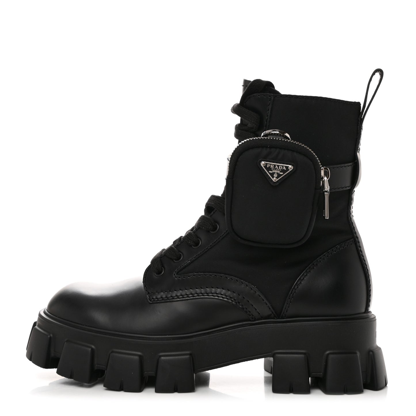Spazzolato Rois Re-Nylon Metal Triangle Logo Mens Monolith Pouch Pocket 60mm Combat Boots 8 Black