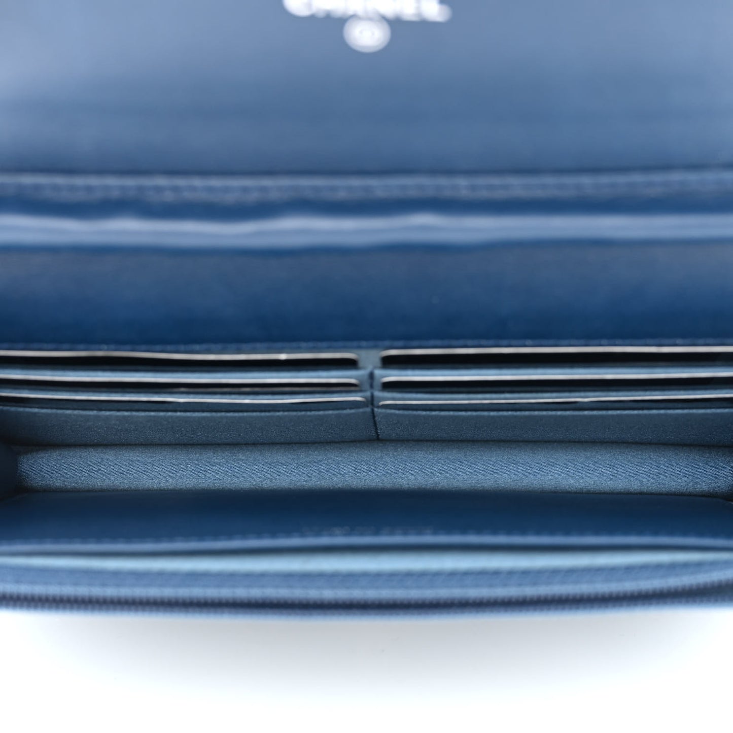 Patent Camellia Wallet on Chain WOC Royal Blue