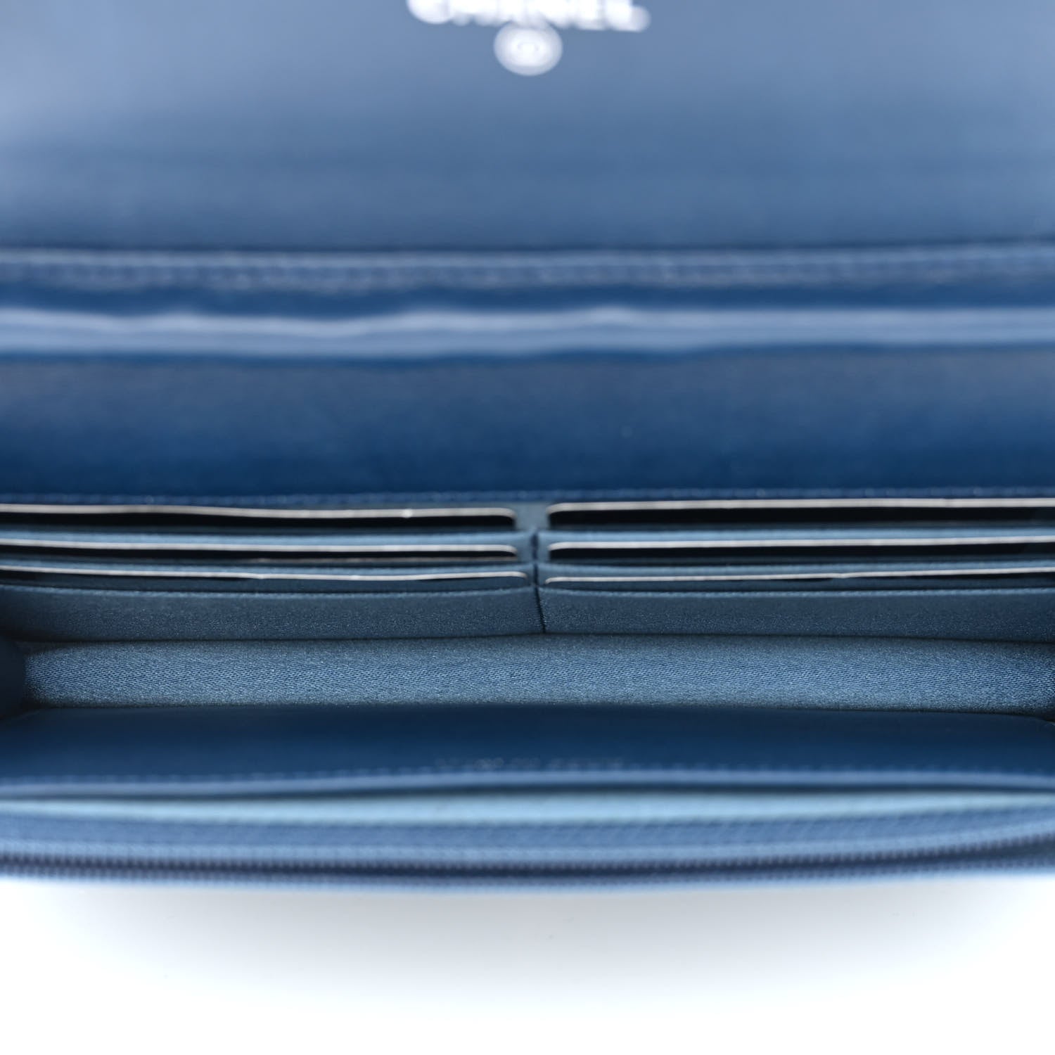 Chanel Patent Camellia Wallet on Chain WOC Royal Blue 5 of 13