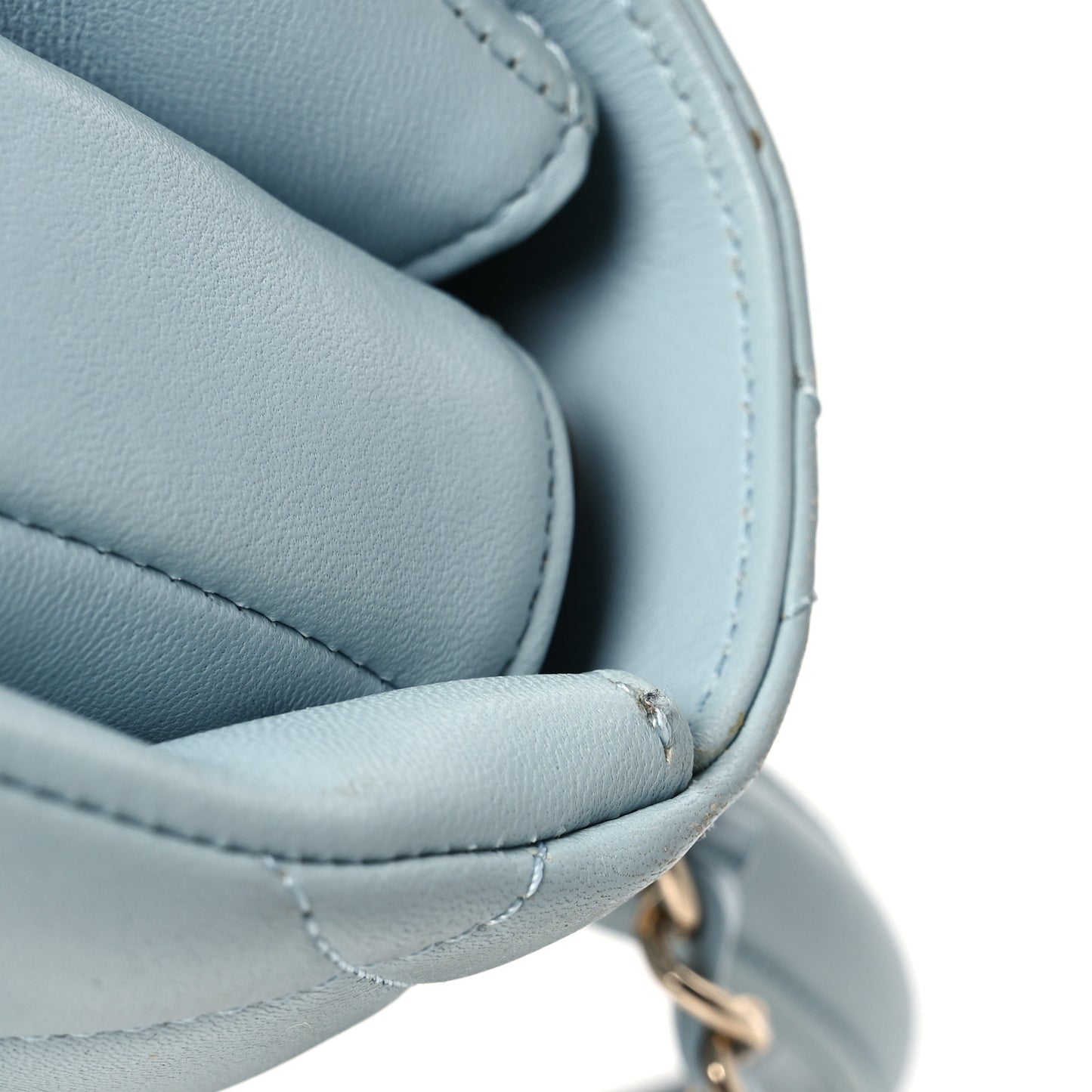 Lambskin Quilted Small Trendy CC Flap Dual Handle Bag Light Blue