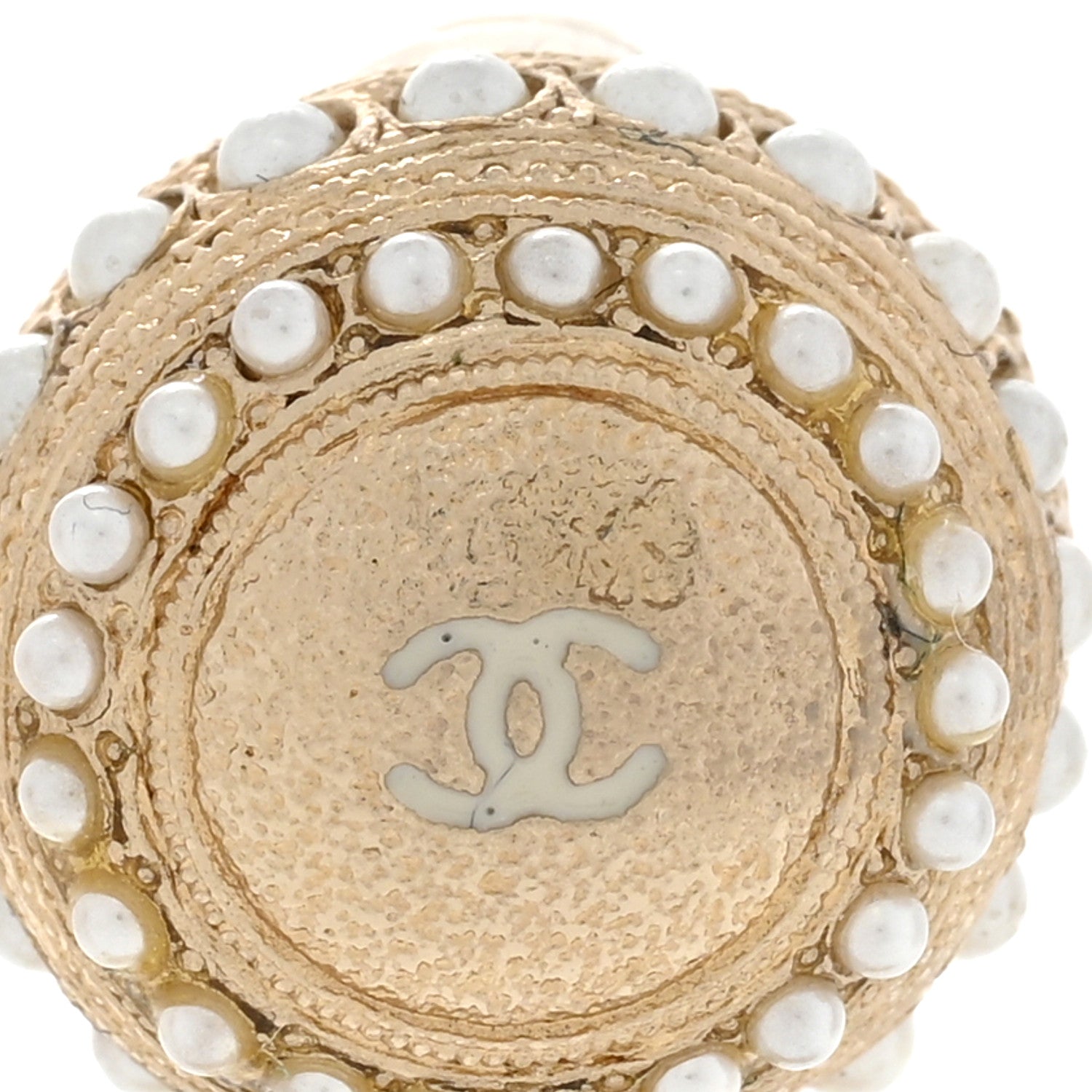 Chanel Pearl CC Drop Earrings Light Gold 7 of 7