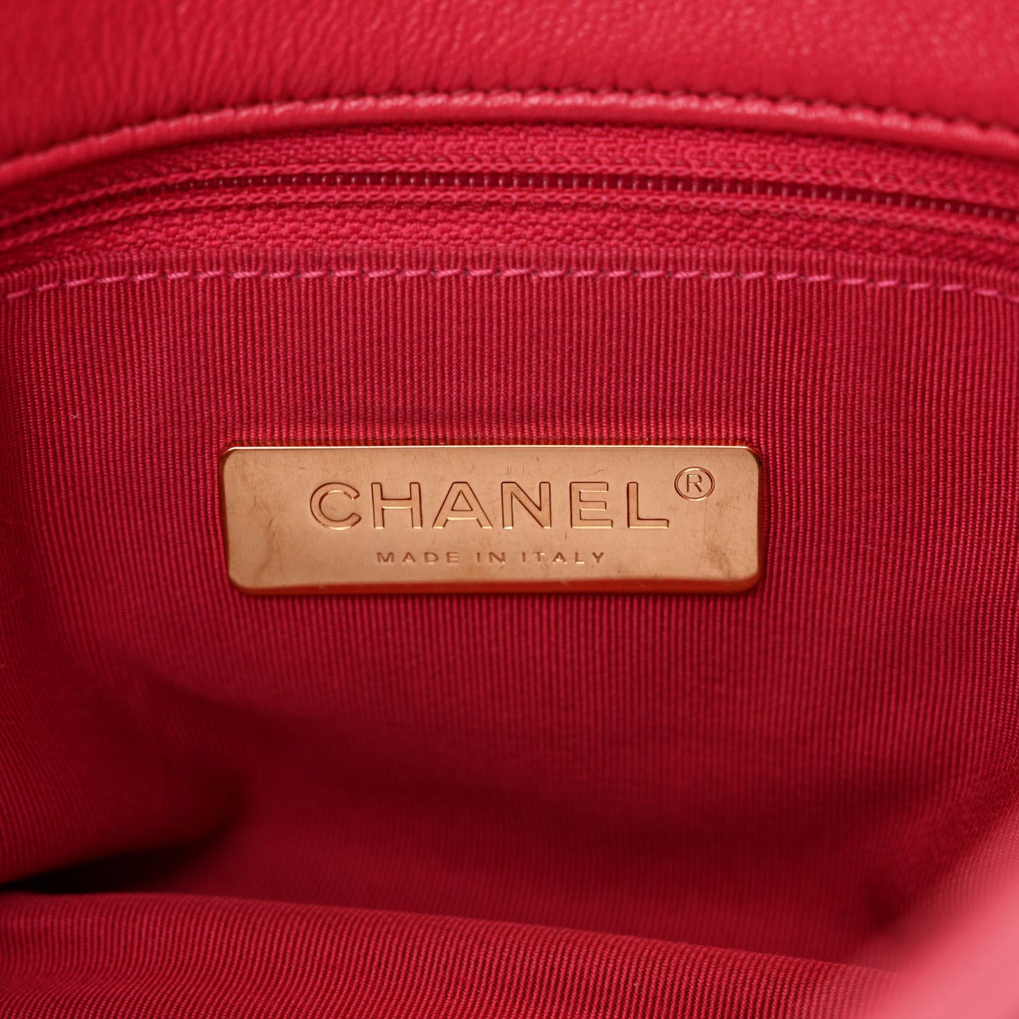 Goatskin Quilted Large Chanel 19 Flap Dark Pink