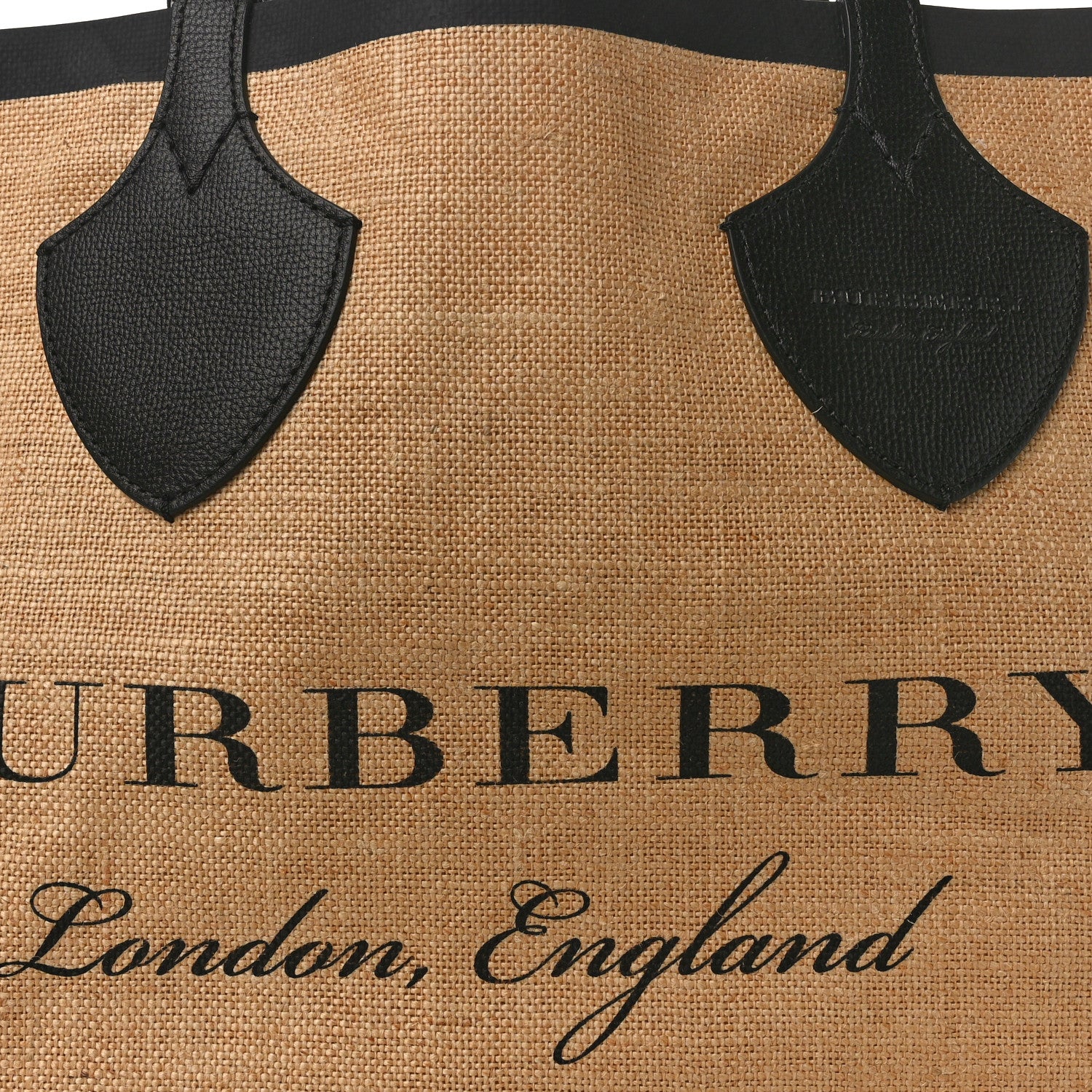 Burberry Raffia Logo Print Medium The Giant Reversible Tote Black 8 of 9