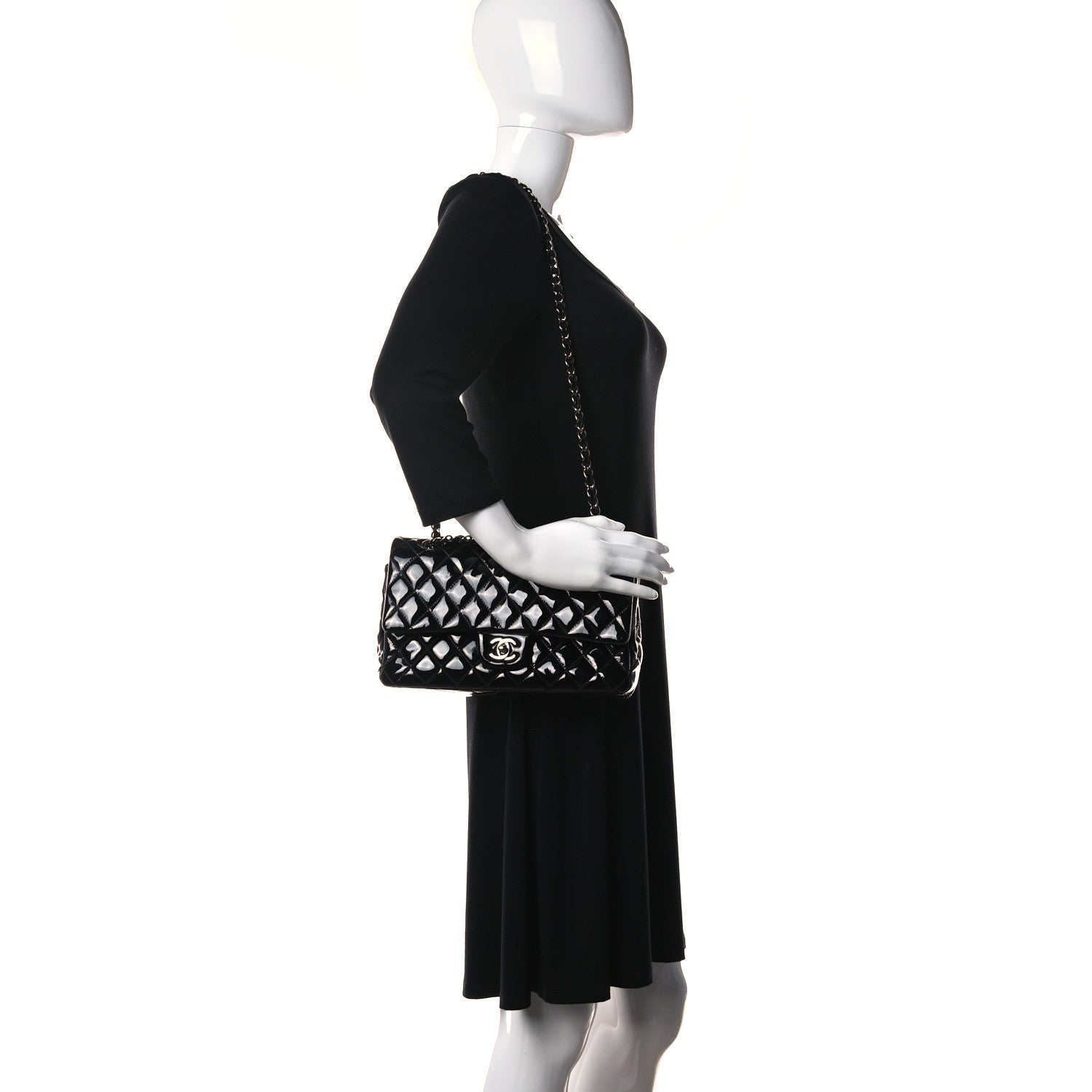 Chanel Patent Quilted Medium Double Flap Black 3 of 15