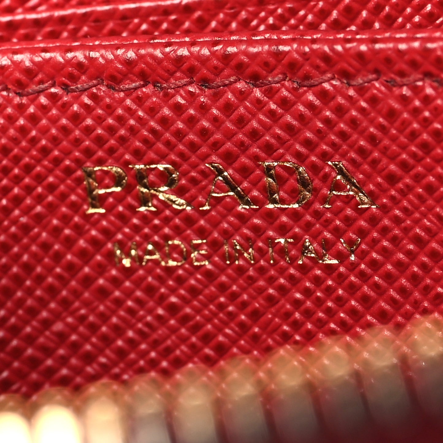 Saffiano Metal Zip Coin Purse Fuoco