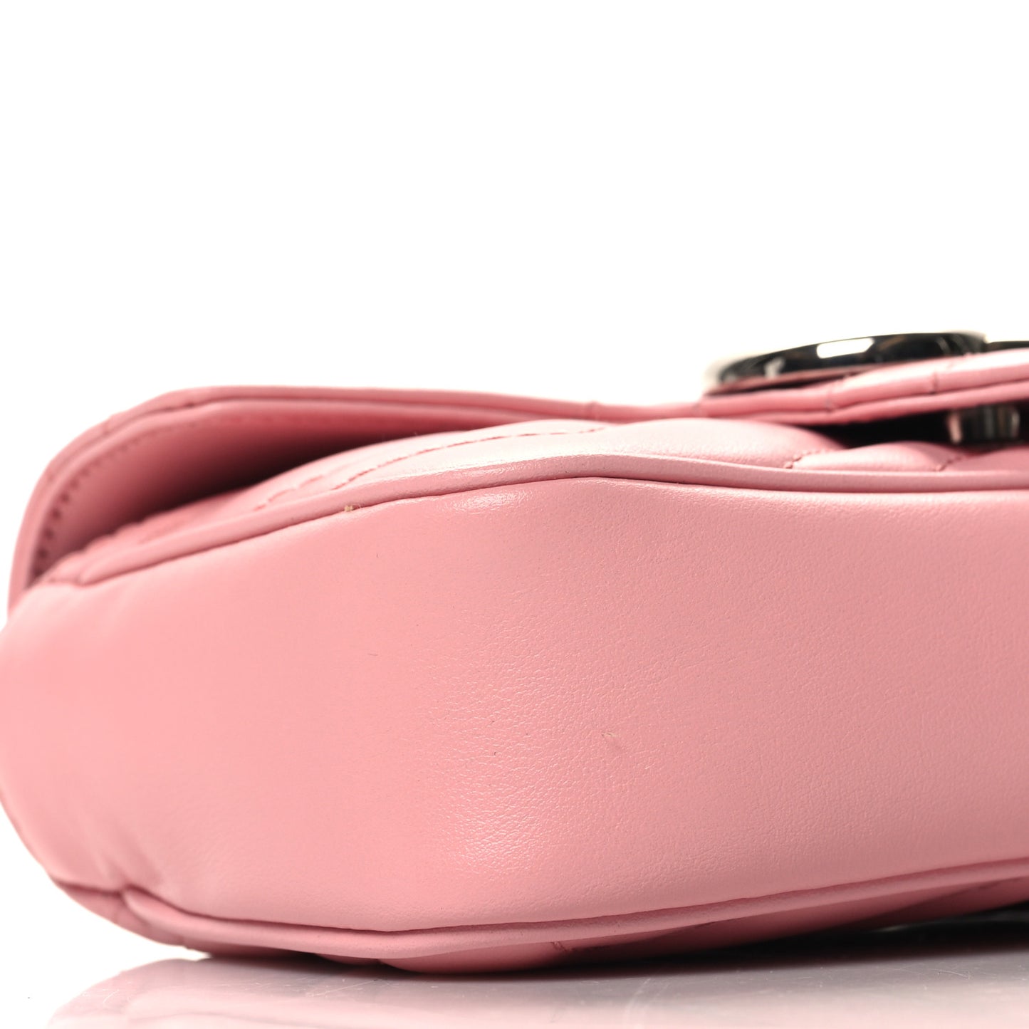Calfskin Matelasse Super Mini GG Marmont Shoulder Bag Wild Rose