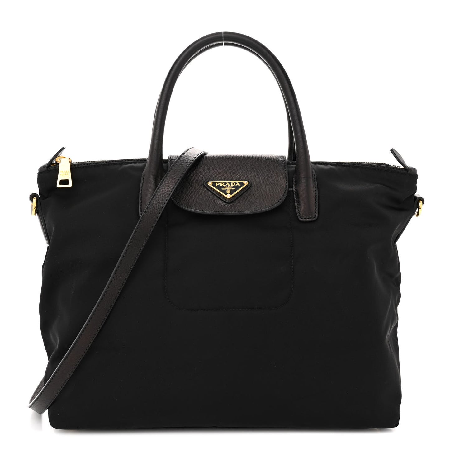 Tessuto Nylon Saffiano Tote Black