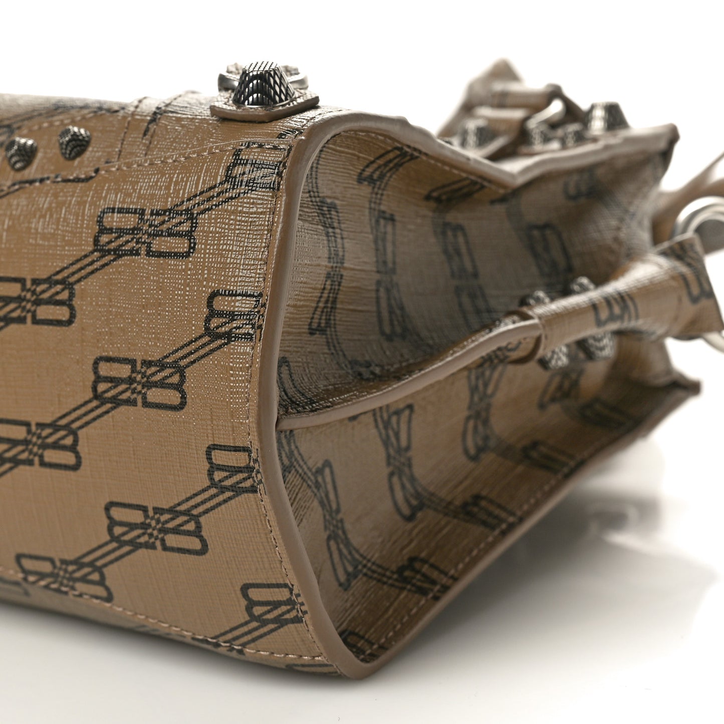 Coated Canvas BB Monogram Neo Cagole Handbag XS Beige Brown