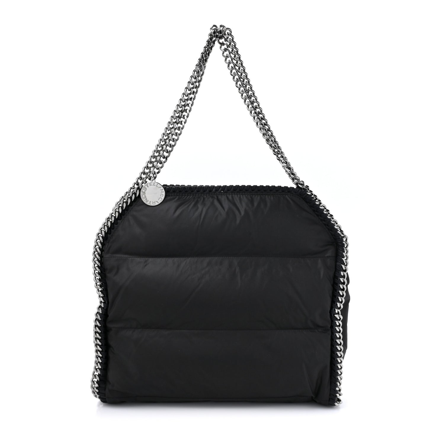 Nylon Quilted Small Falabella Tote Black