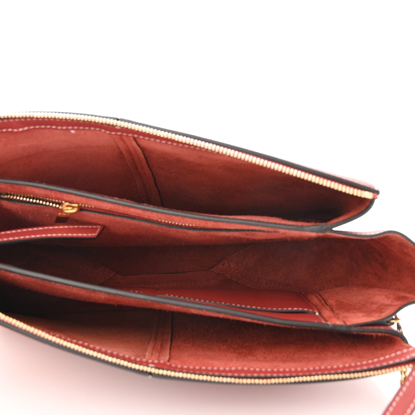 Supple Natural Calfskin Tri-Fold Clutch Red
