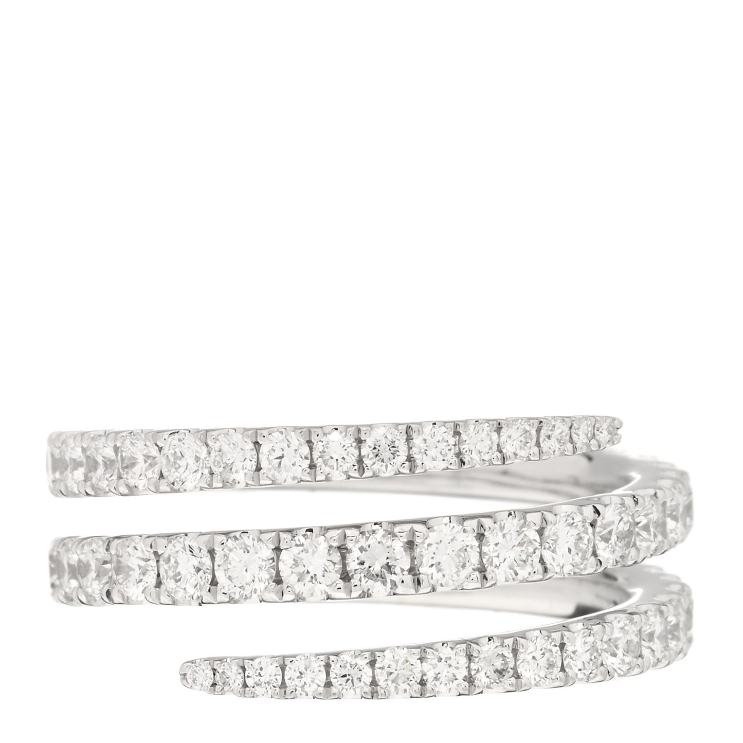 18K White Gold Diamond Coil Ring 52 6
