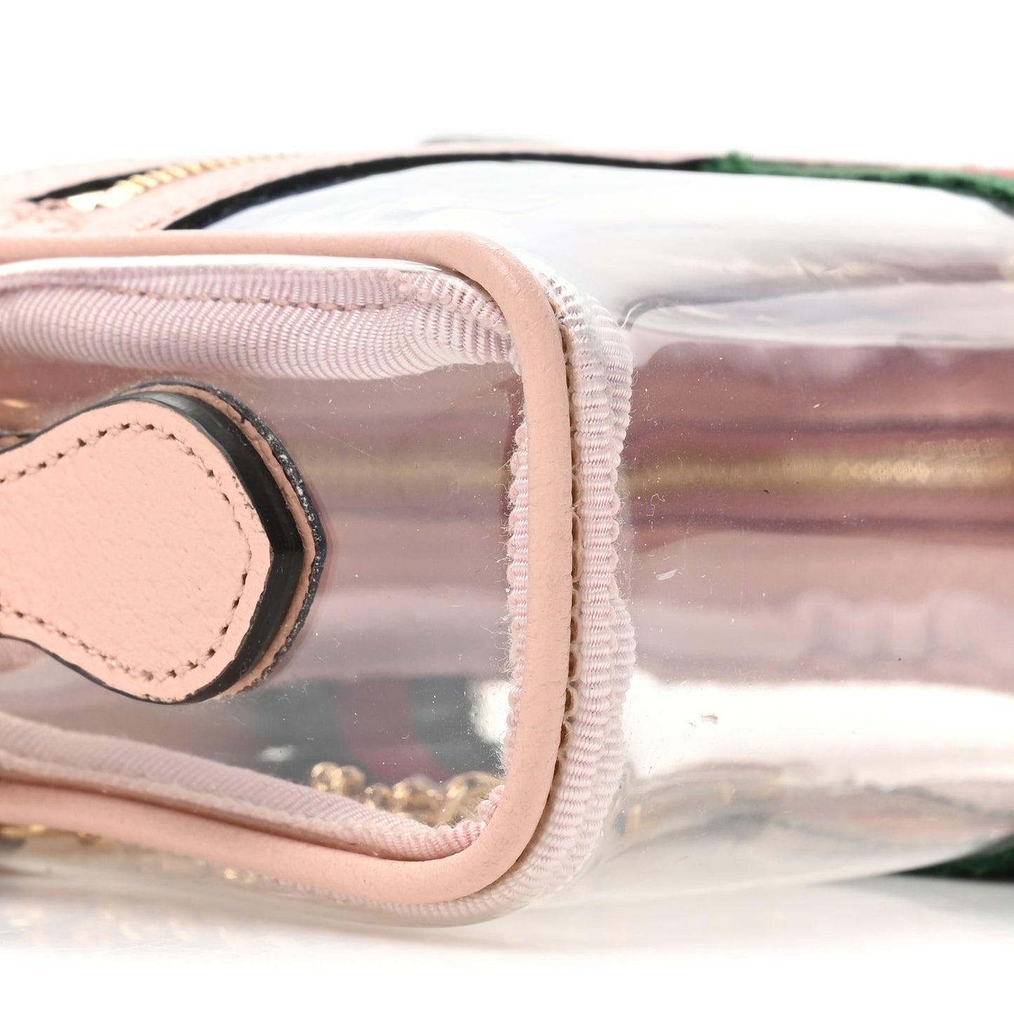 Vinyl Web Mini Ophidia Transparent Shoulder Bag Perfect Pink