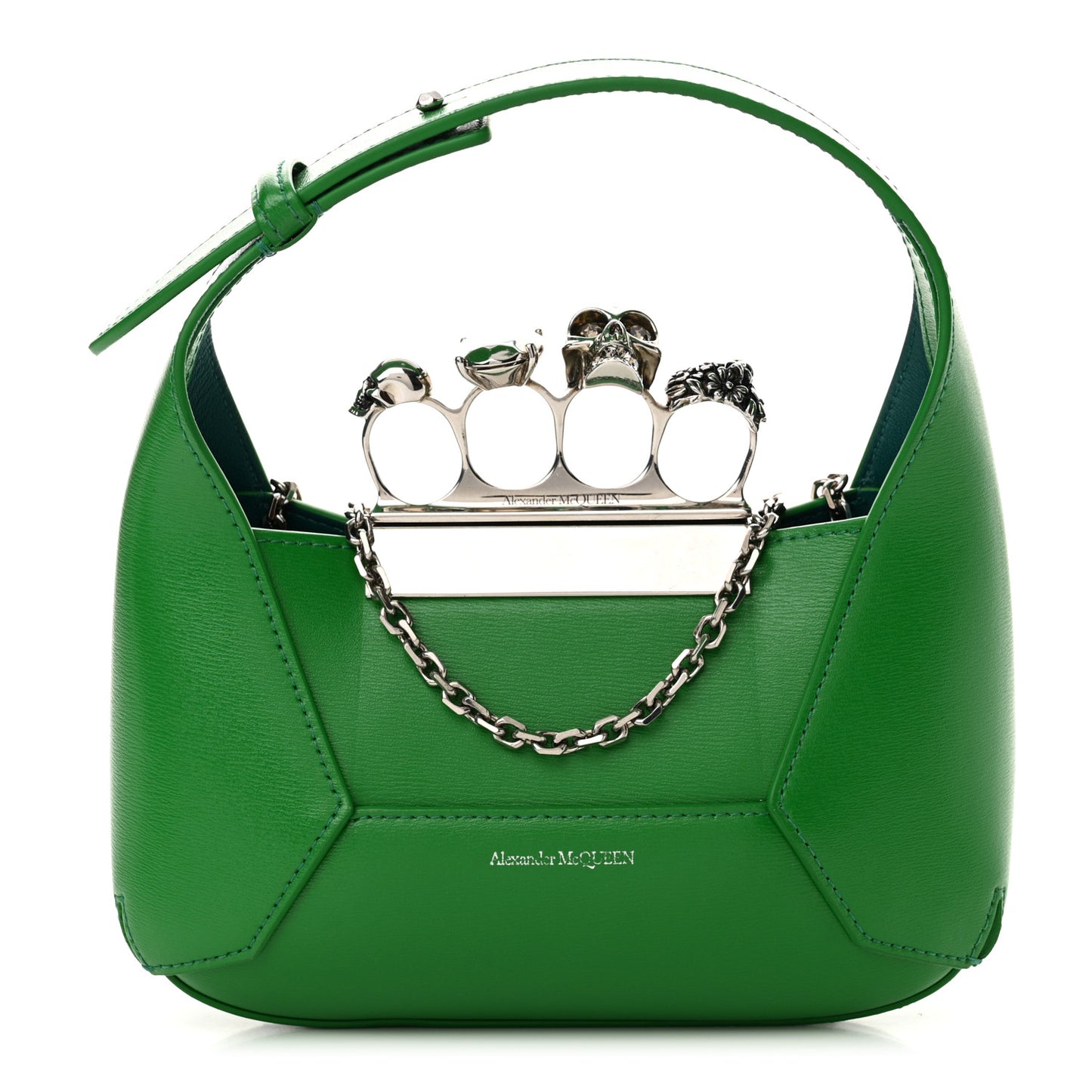 Calfskin Mini The Jeweled Hobo Green