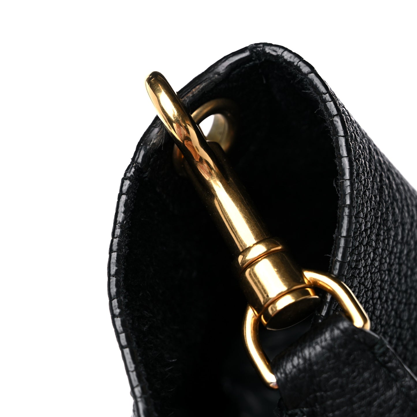 Soft Grained Calfskin Sangle Bucket Bag Black