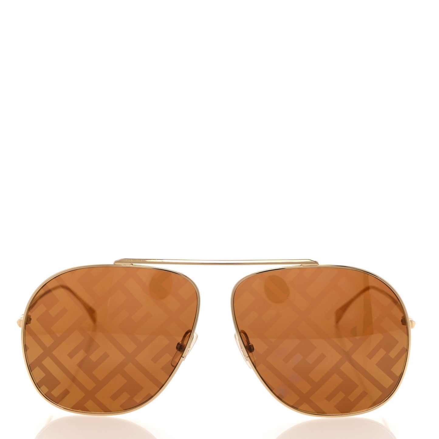 Metal Fendi Forever Aviator Sunglasses FF0407/G/S Gold