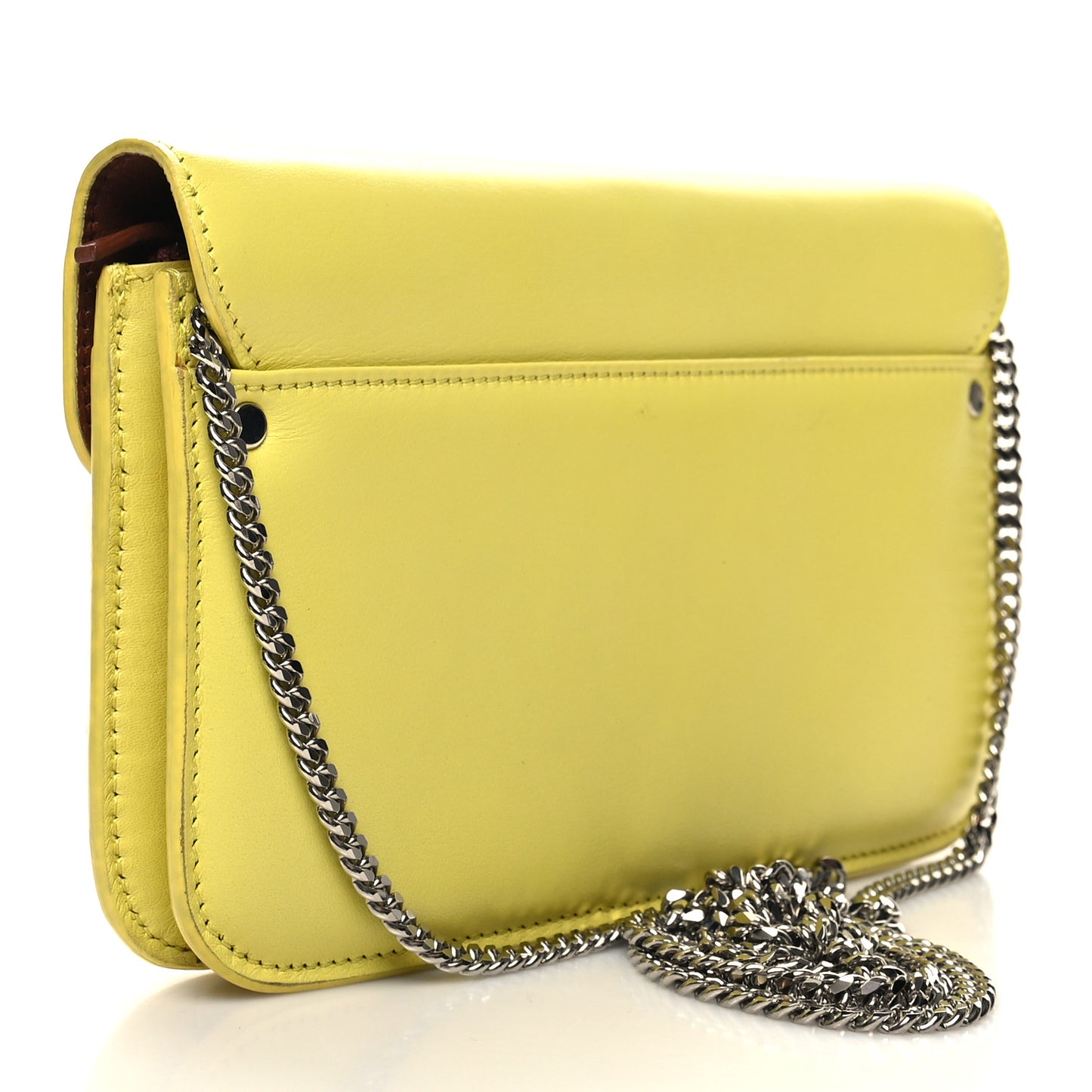 Smooth Calfskin PS11 Chain Wallet Yellow