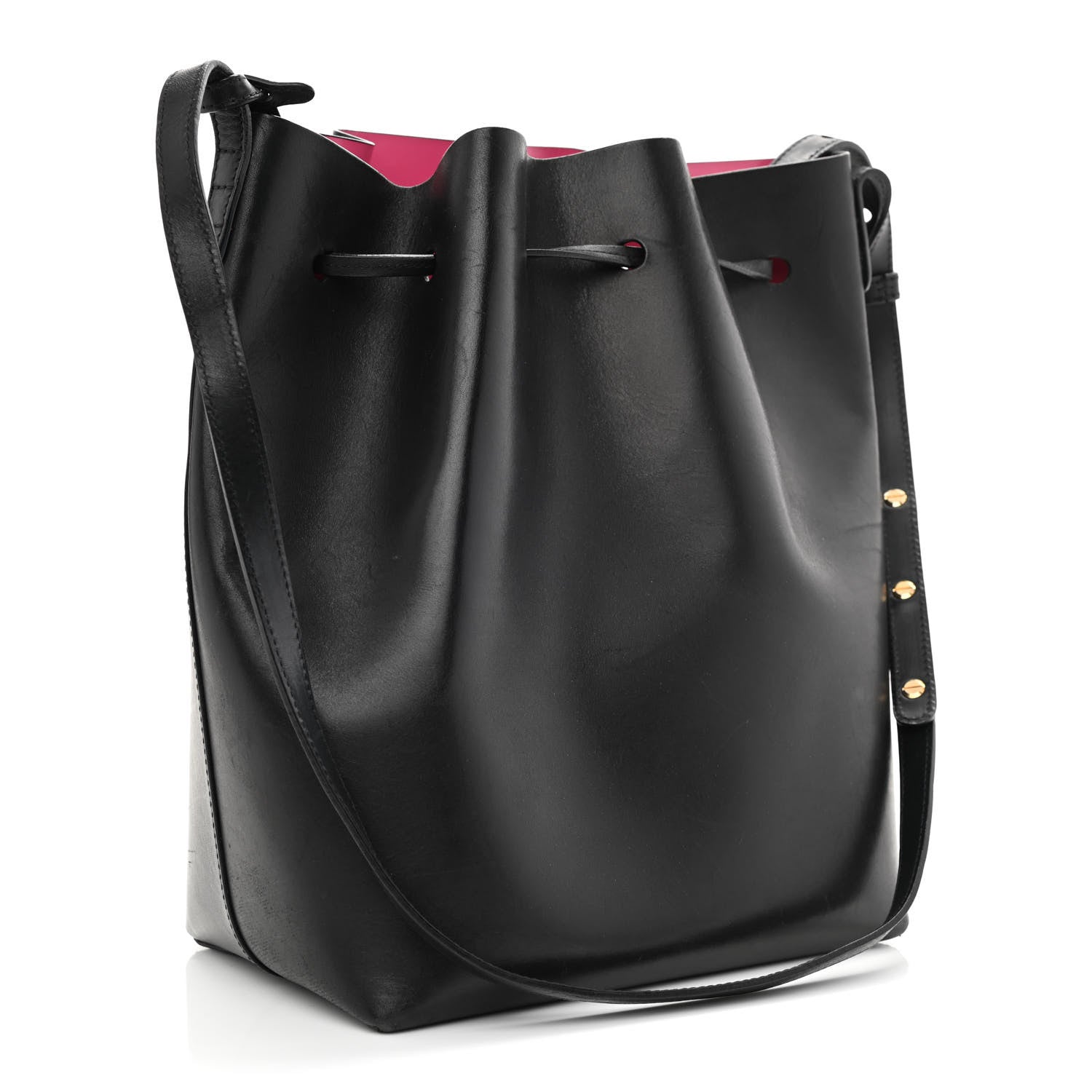 Mansur Gavriel Vegetable Tanned Calfskin Bucket Bag Black Dolly 4 of 12