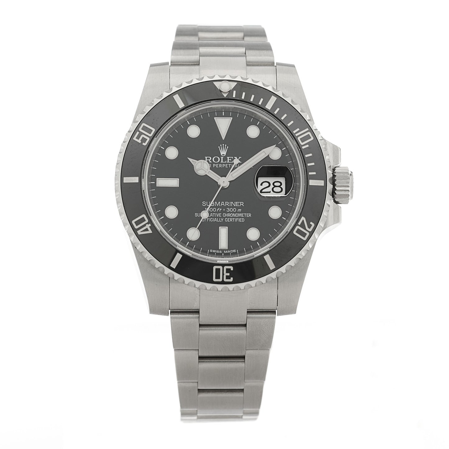 Stainless Steel 40mm Oyster Perpetual Submariner Date Watch Black 116610LN
