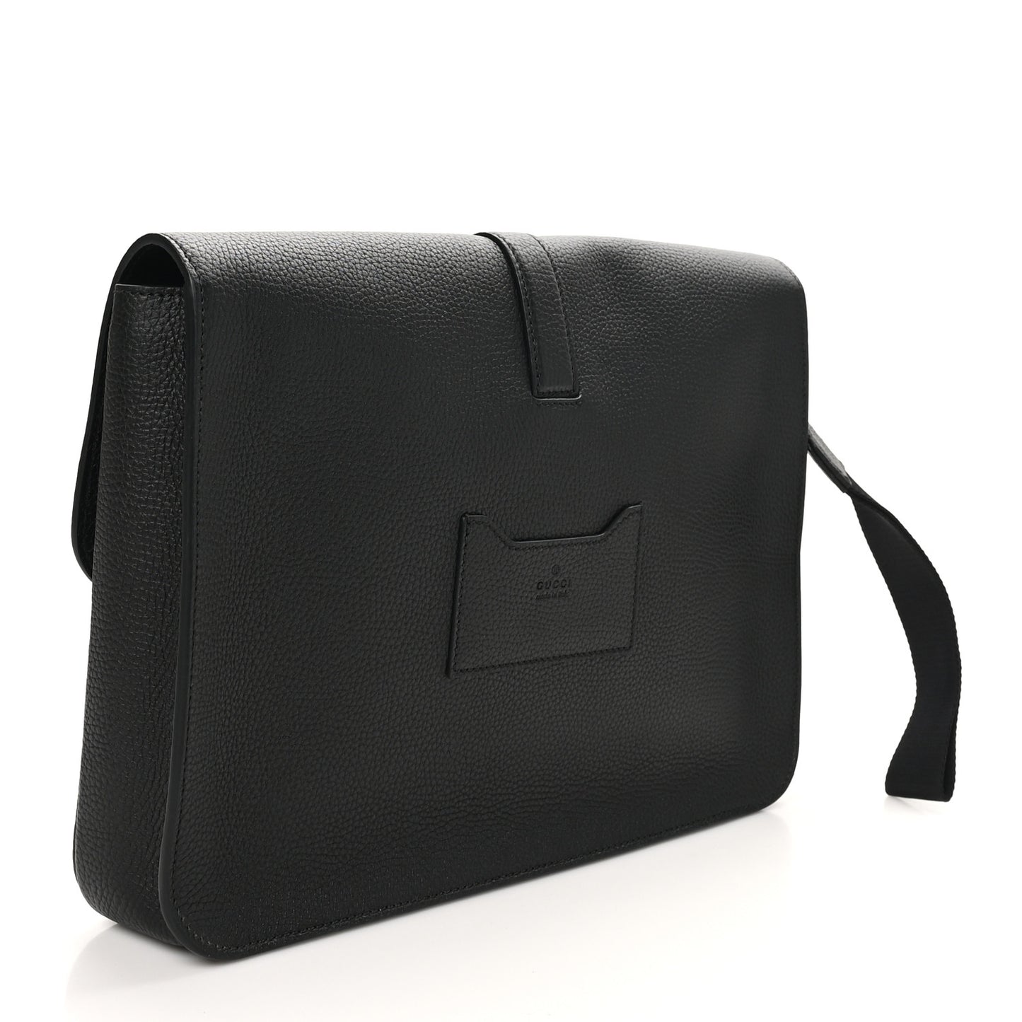 Calfskin Web Medium Business Case Black