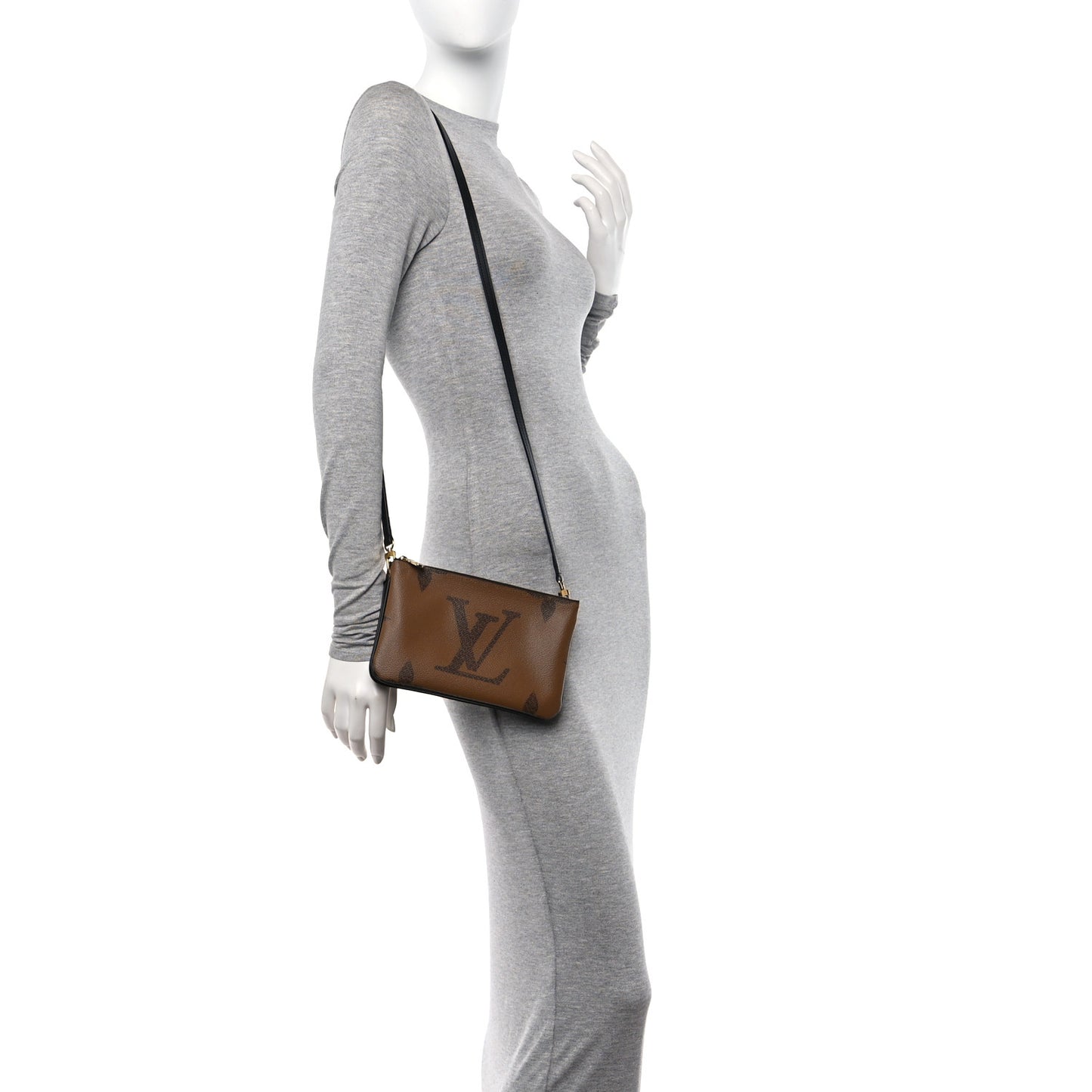 Reverse Monogram Giant Double Zip Pochette