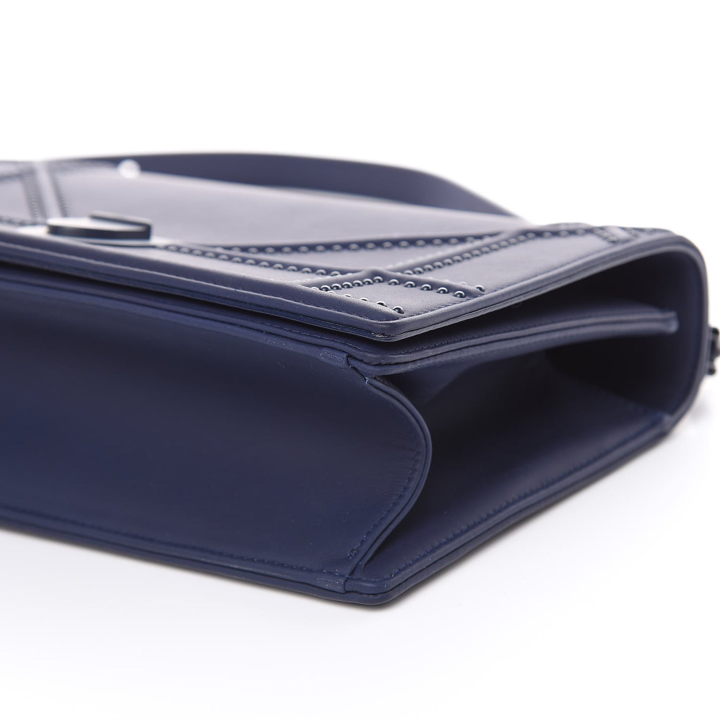 Ultra Matte Calfskin Studded Medium Diorama Flap Bag Indigo