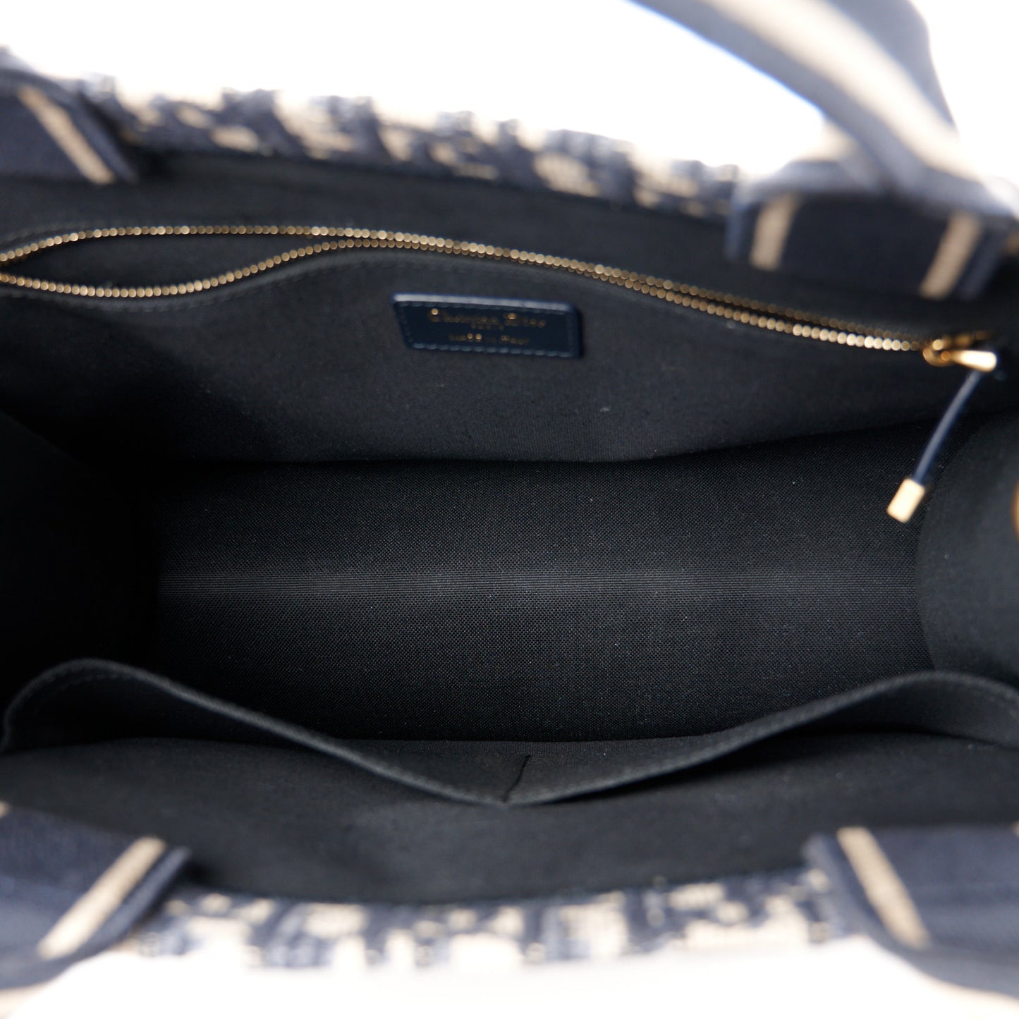 Oblique Calfskin Medium Book Tote With Strap Blue Multicolor