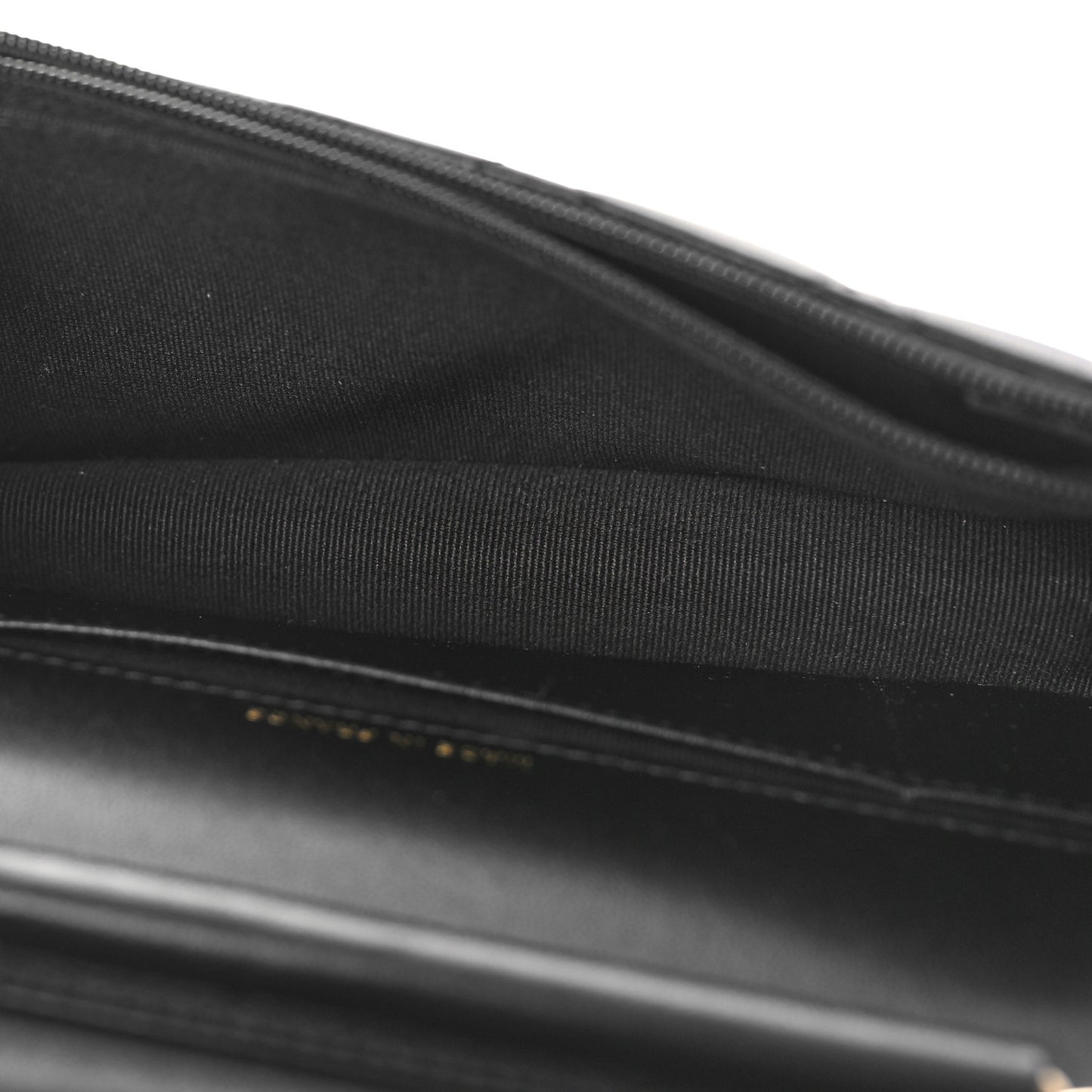 Lambskin Patent Calfskin Quilted Flap Phone Holder With Chain Black