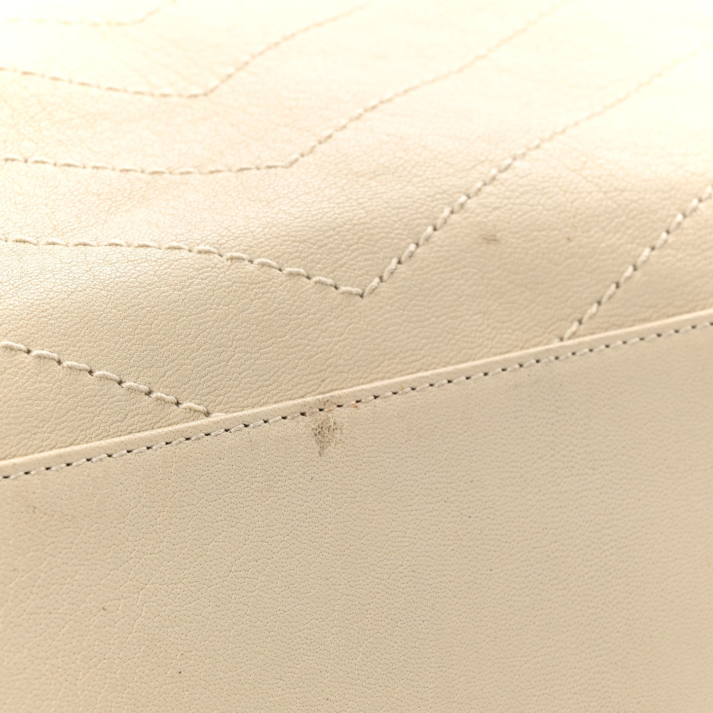 Vintage Lambskin Chevron Monogram Large Nolita Crema Soft
