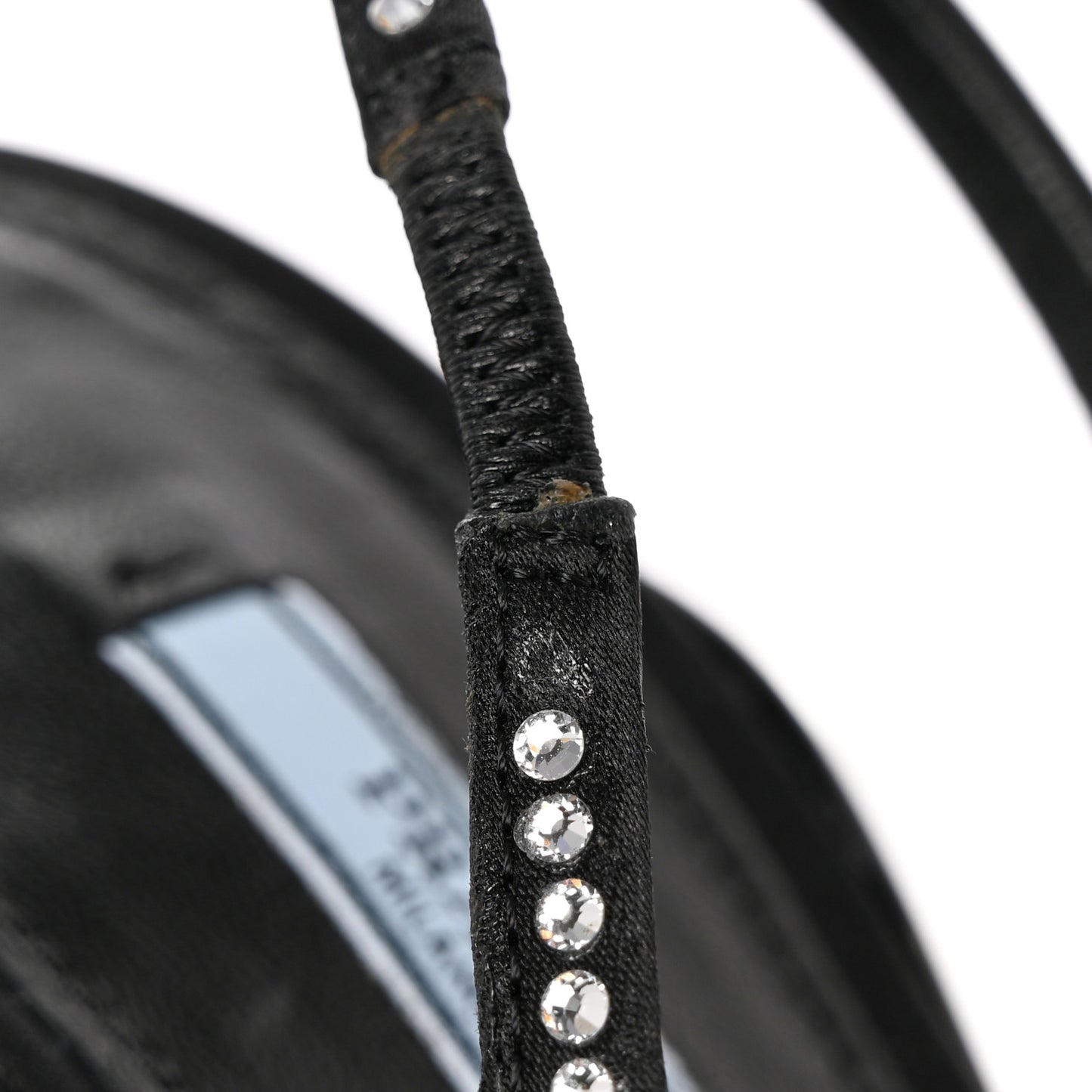 Satin Crystal Logo 45mm Slingback Pumps 36.5 Cristal