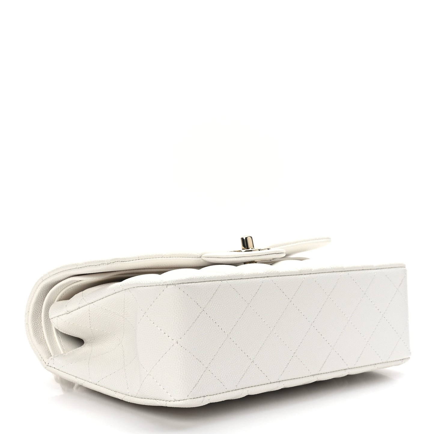 Caviar Quilted Small Double Flap White