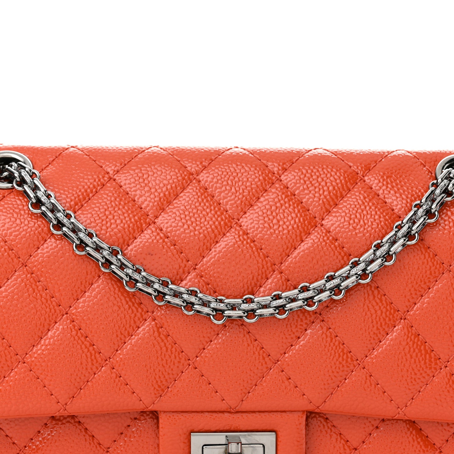 Patent Caviar Quilted 2.55 Reissue 225 Flap Orange