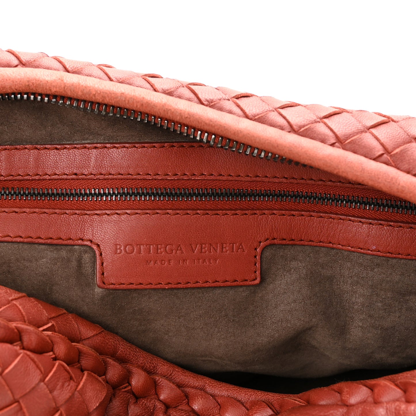 Nappa Intrecciato Large Veneta Hobo Rust
