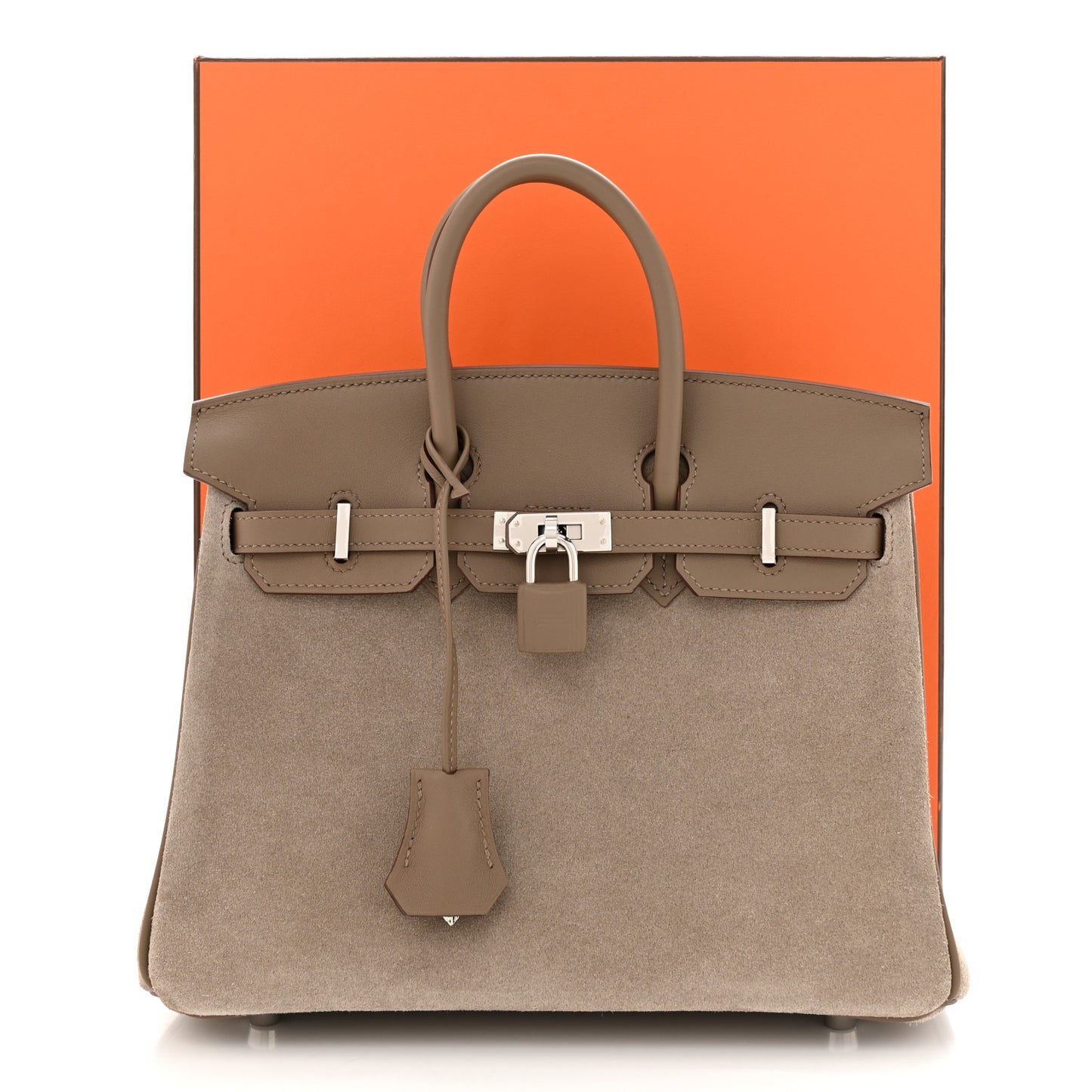 Veau Doblis Swift Grizzly Birkin 25 Gris Caillou Etoupe