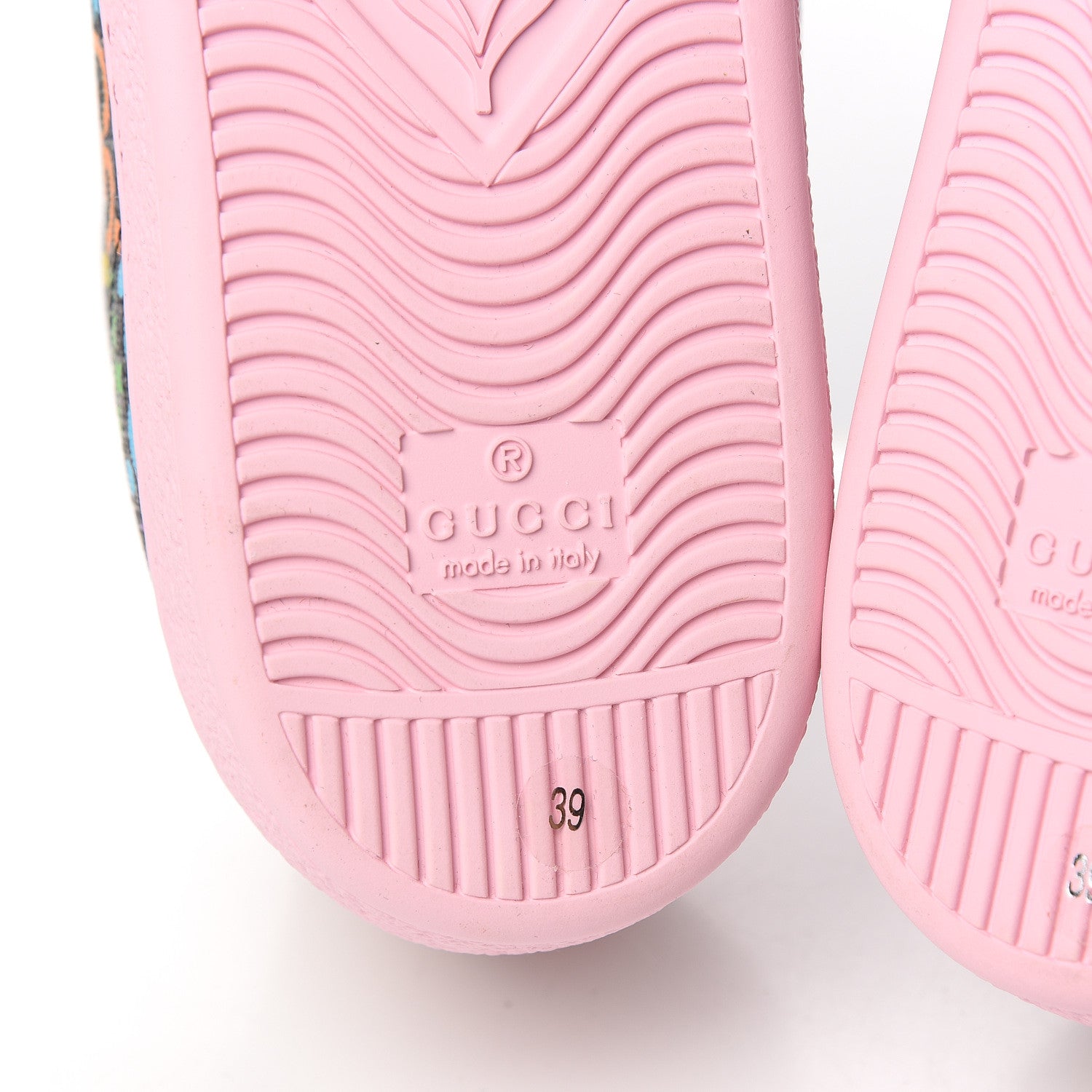 Gucci GG Supreme Monogram Psychedelic Womens Ace Sneakers 39 Black Multicolor Sugar Pink 6 of 9