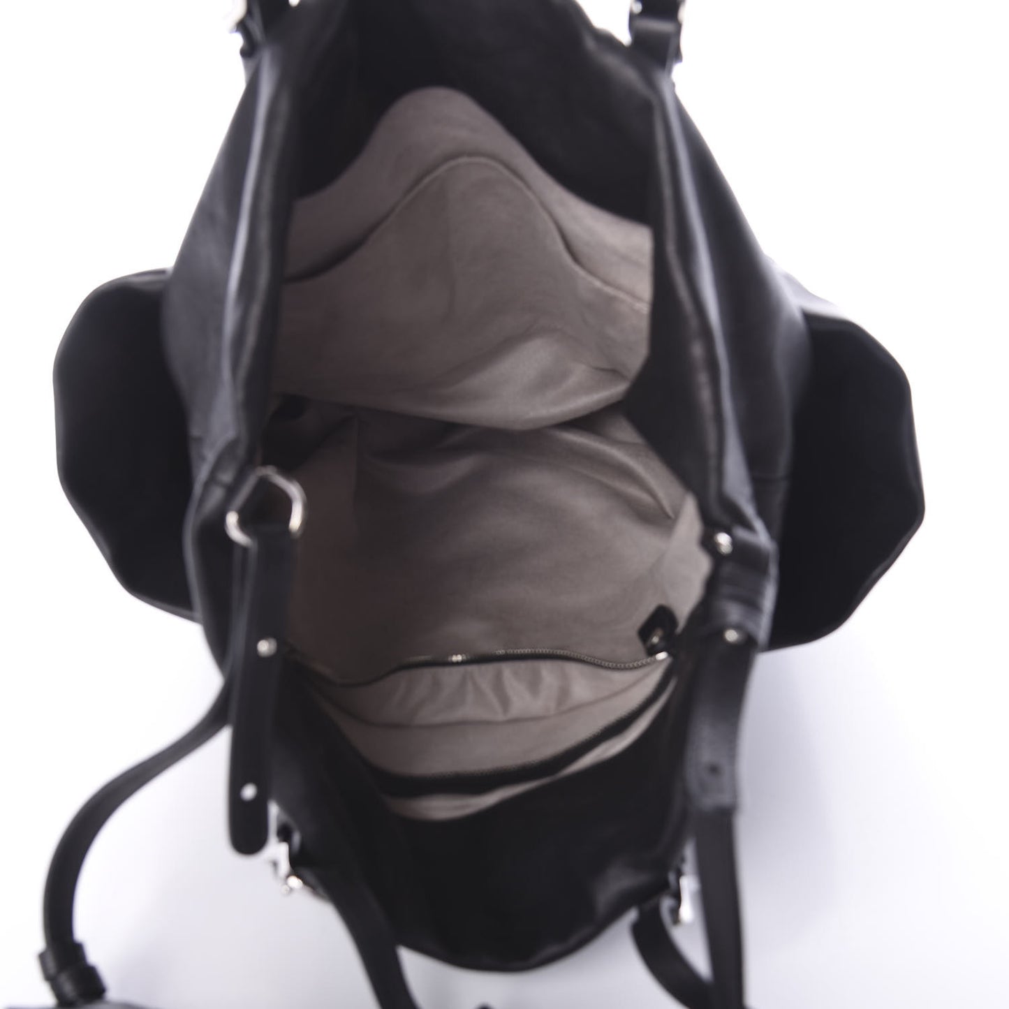 Lambskin Chain Embellished Blare Tote Black