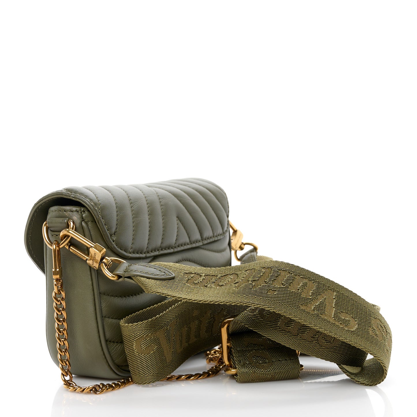 LOUIS VUITTON Calfskin New Wave Multi Pochette Kaki