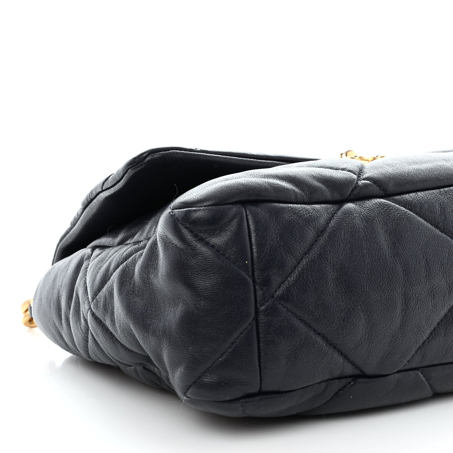 Lambskin Quilted Large Chanel 19 Flap Navy Blue