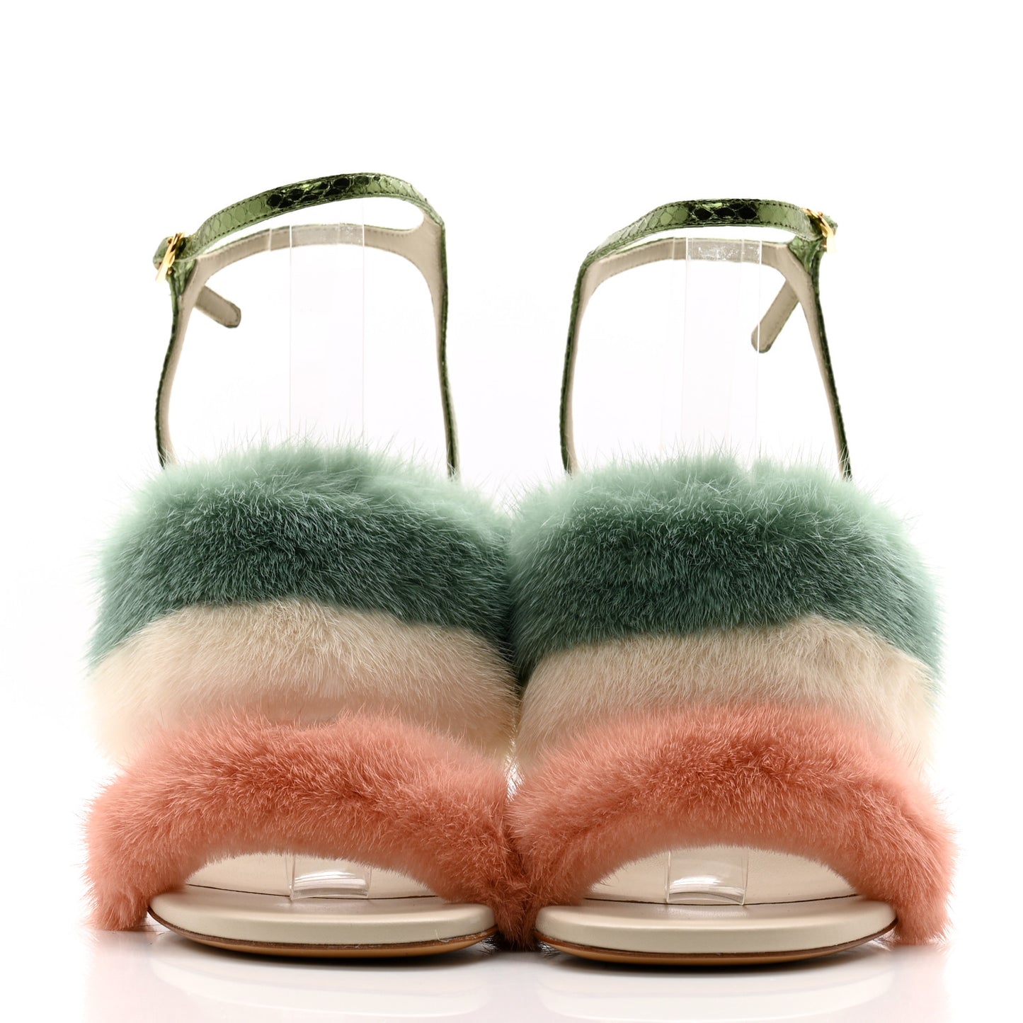 Mink Ayers Lucite Fendi First 95mm Sandals 37 Bellini Hermi Urano Pirite