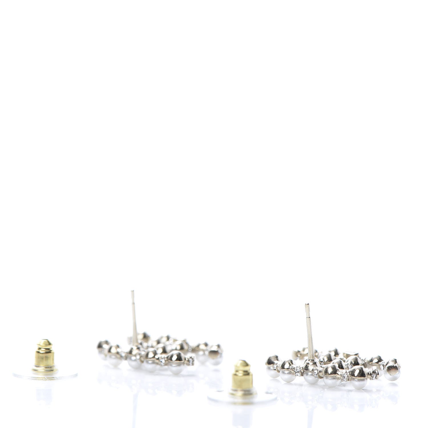 Chanel Pearl Crystal Nefertiti CC Earrings Gold 3 of 5